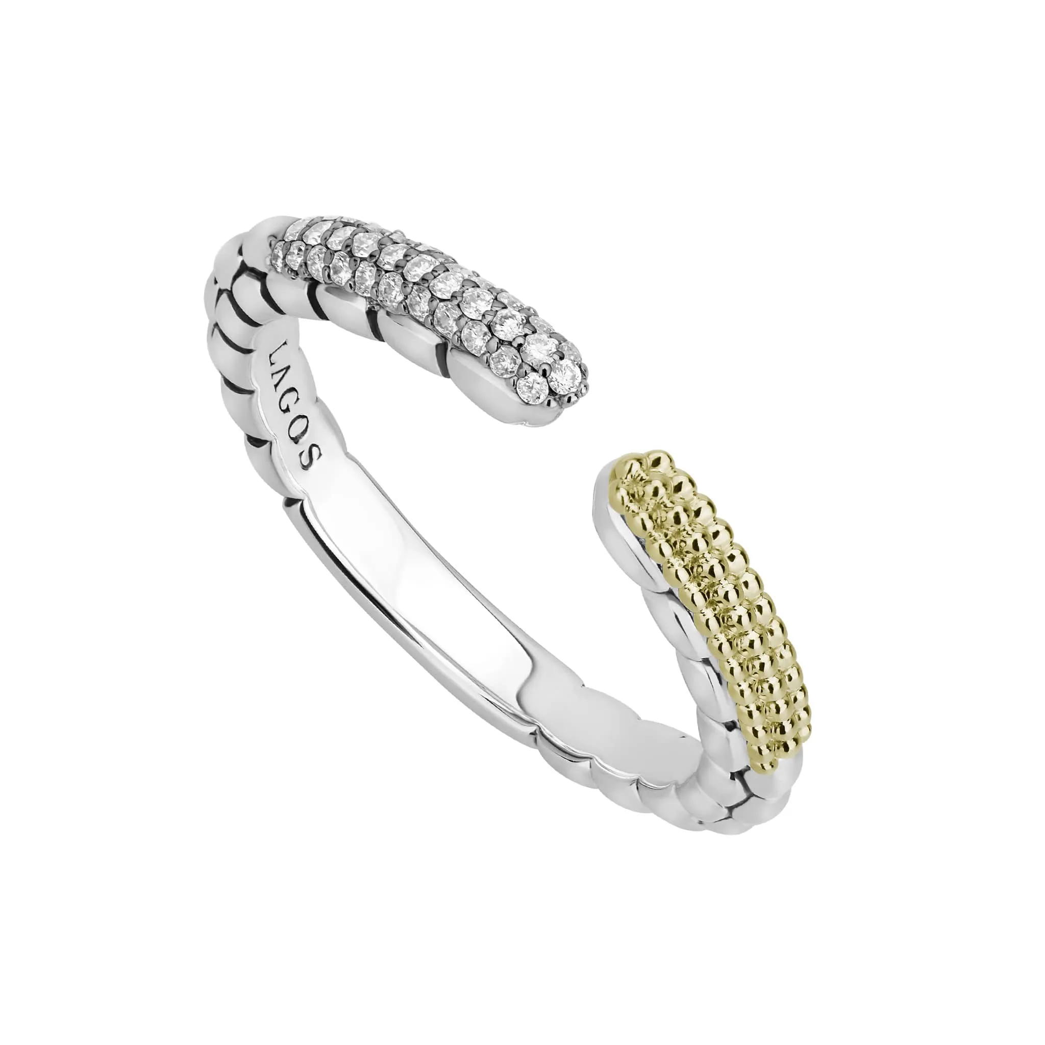 Caviar Lux Open Diamond Stacking Ring sold by LAGOS