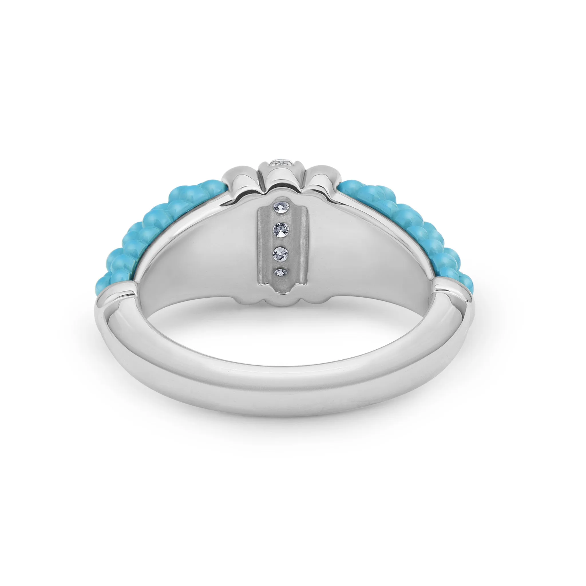 Blue Caviar Large Blue Ceramic Diamond Stacking Ring sold by LAGOS product image thumbnail 4