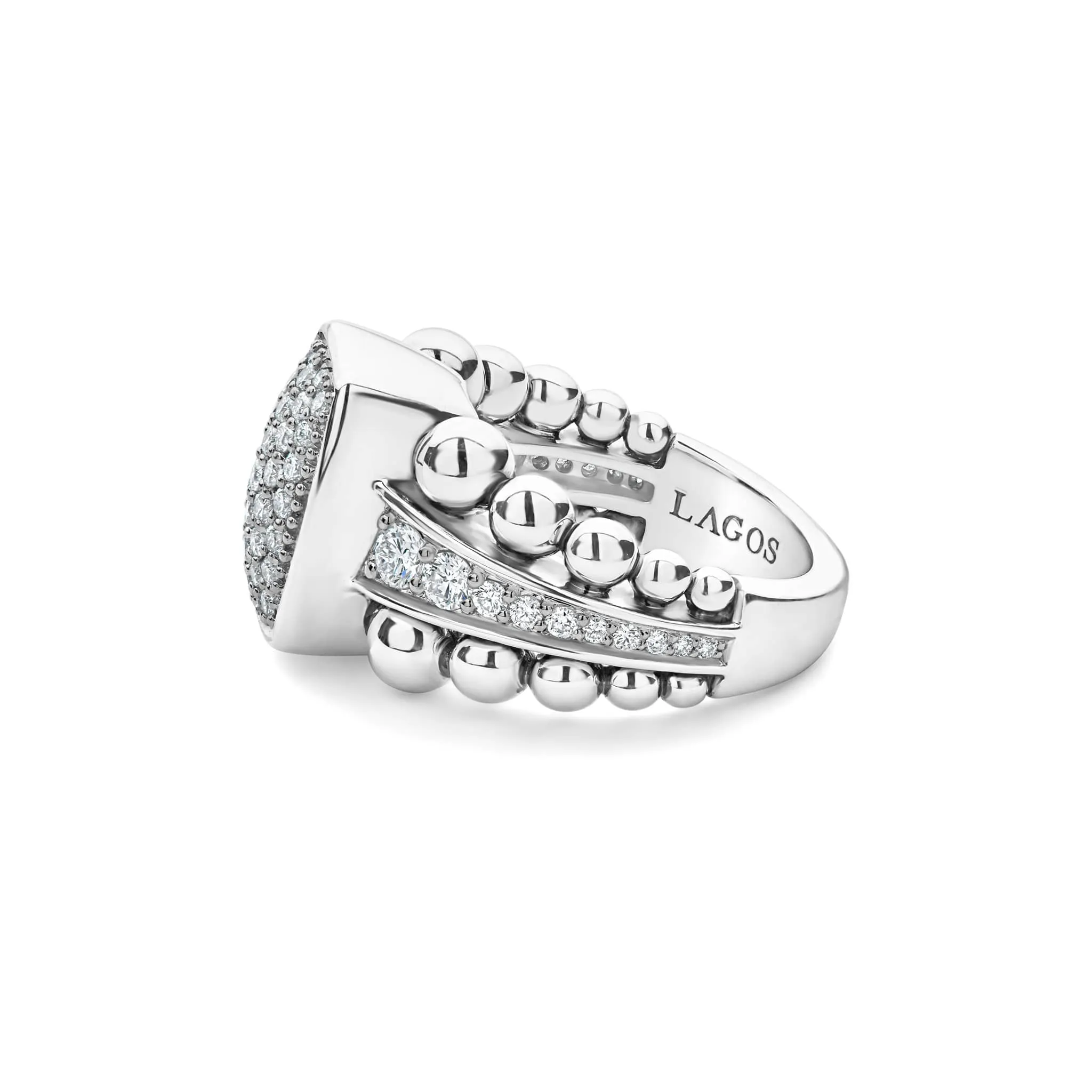 Caviar Spark Large Diamond Statement Ring sold by LAGOS product image thumbnail 4