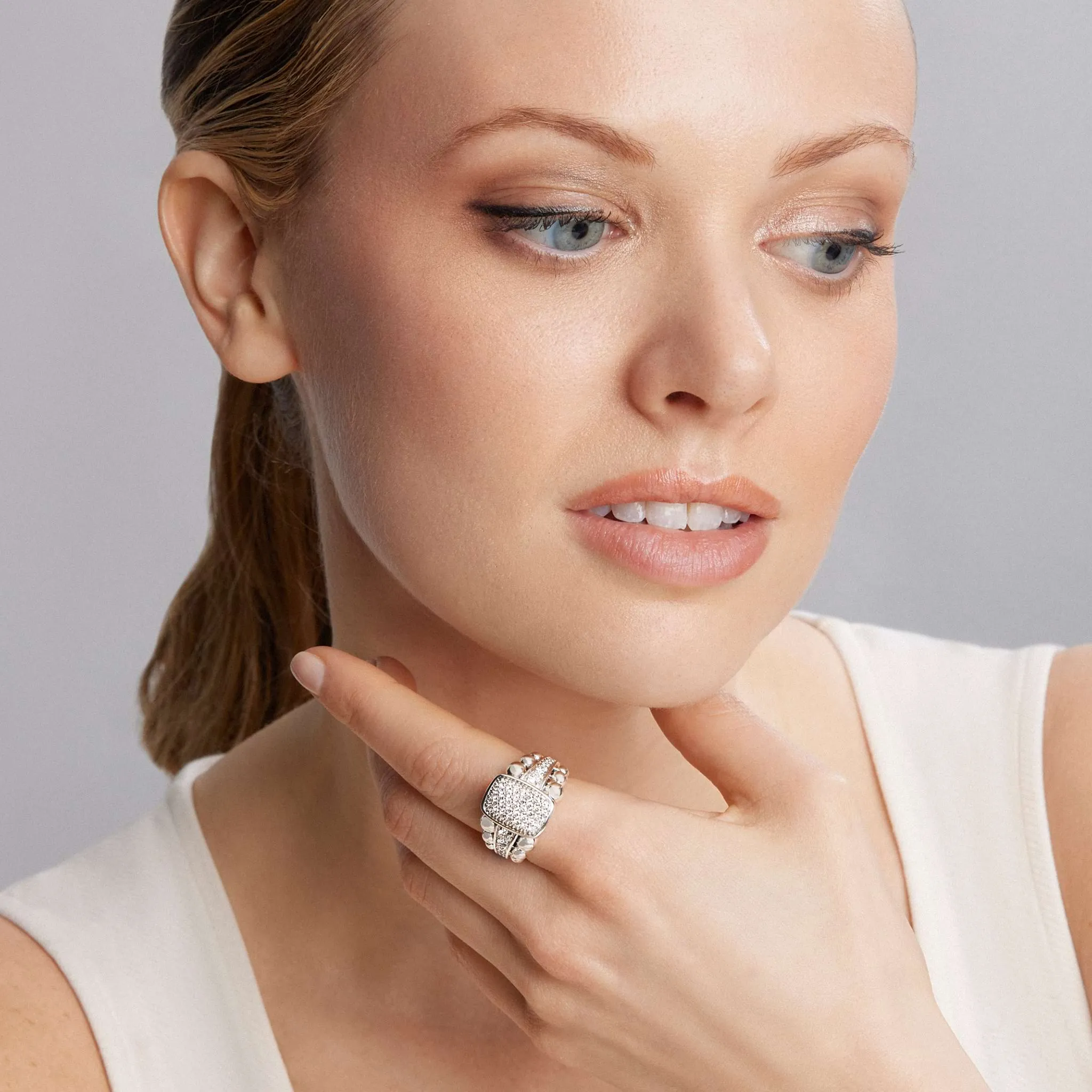 Caviar Spark Large Diamond Statement Ring sold by LAGOS product image thumbnail 2