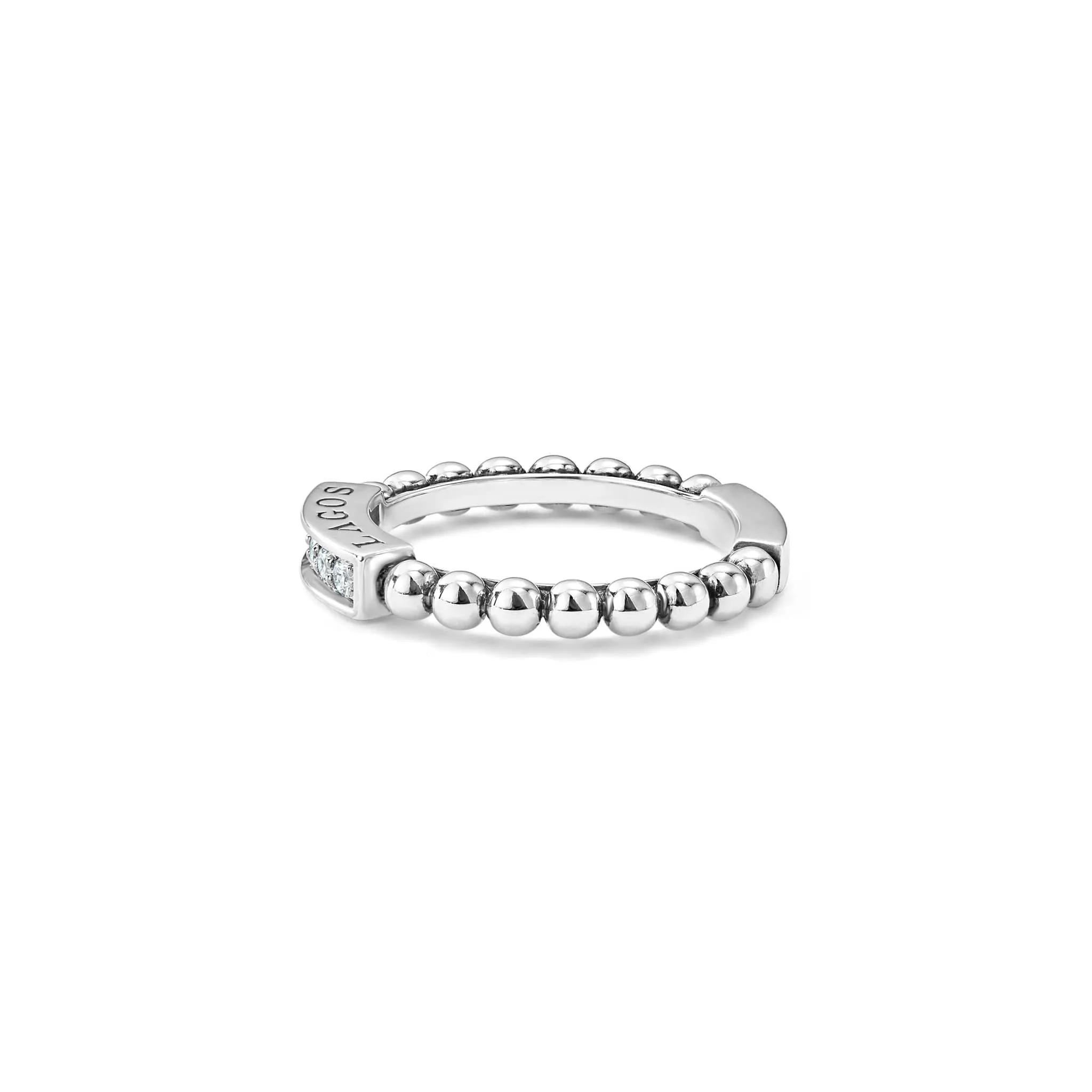 Caviar Spark Diamond Stacking Ring sold by LAGOS product image thumbnail 4
