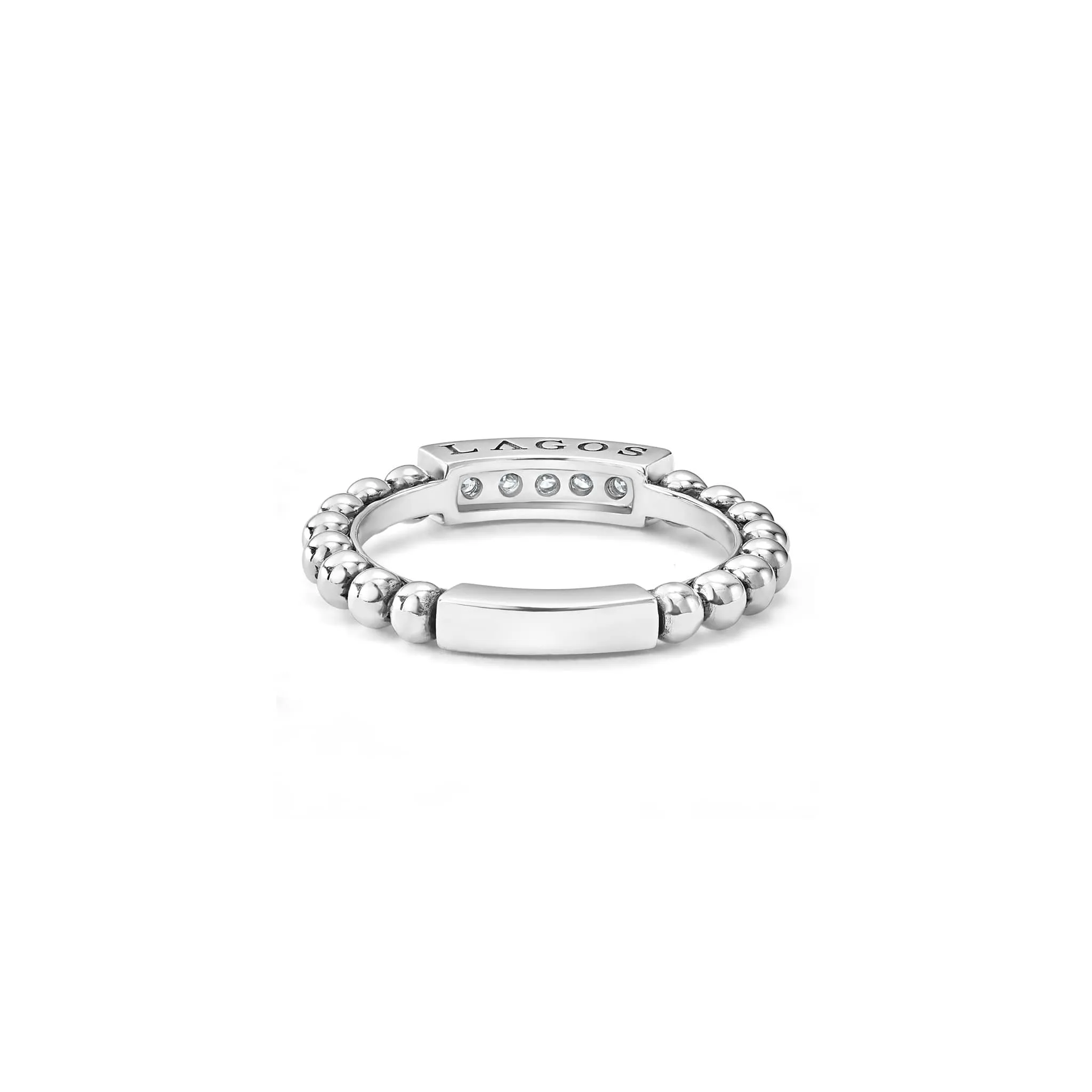 Caviar Spark Diamond Stacking Ring sold by LAGOS product image thumbnail 5