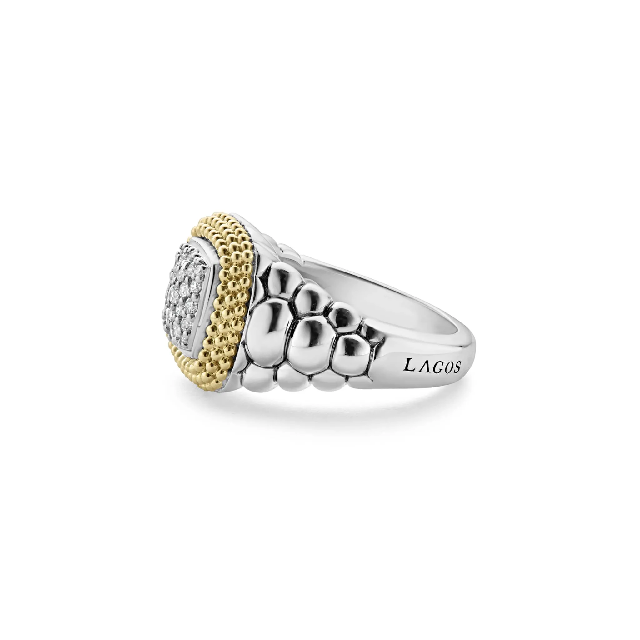 Caviar Lux Square Diamond Statement Ring sold by LAGOS product image thumbnail 4