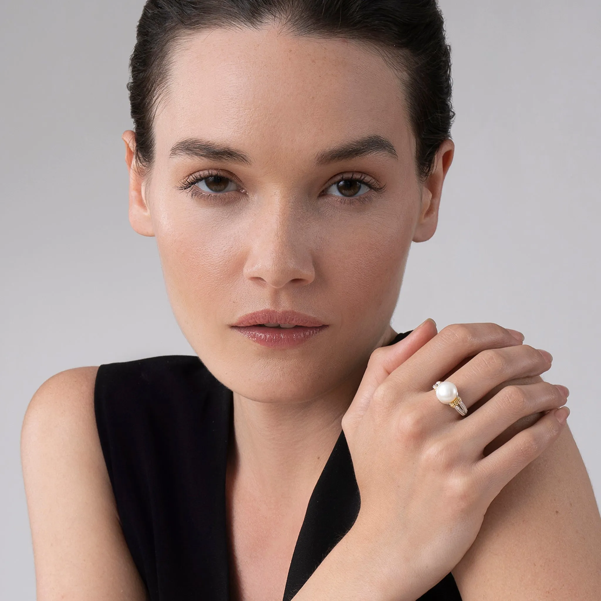 Luna Caviar Pearl Statement Ring sold by LAGOS product image thumbnail 2