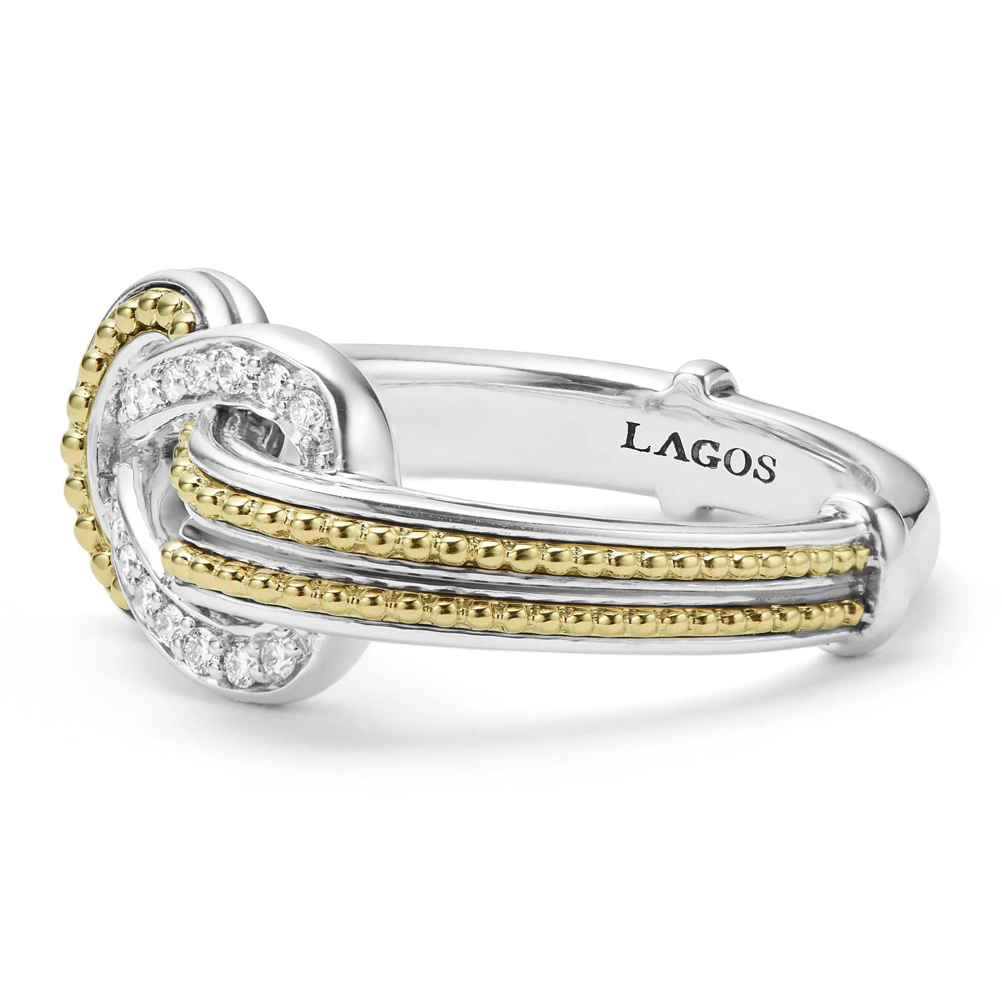 Newport Two-Tone Knot Diamond Ring sold by LAGOS product image thumbnail 4