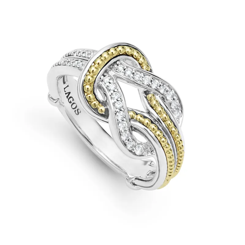 Newport Two-Tone Knot Diamond Ring sold by LAGOS