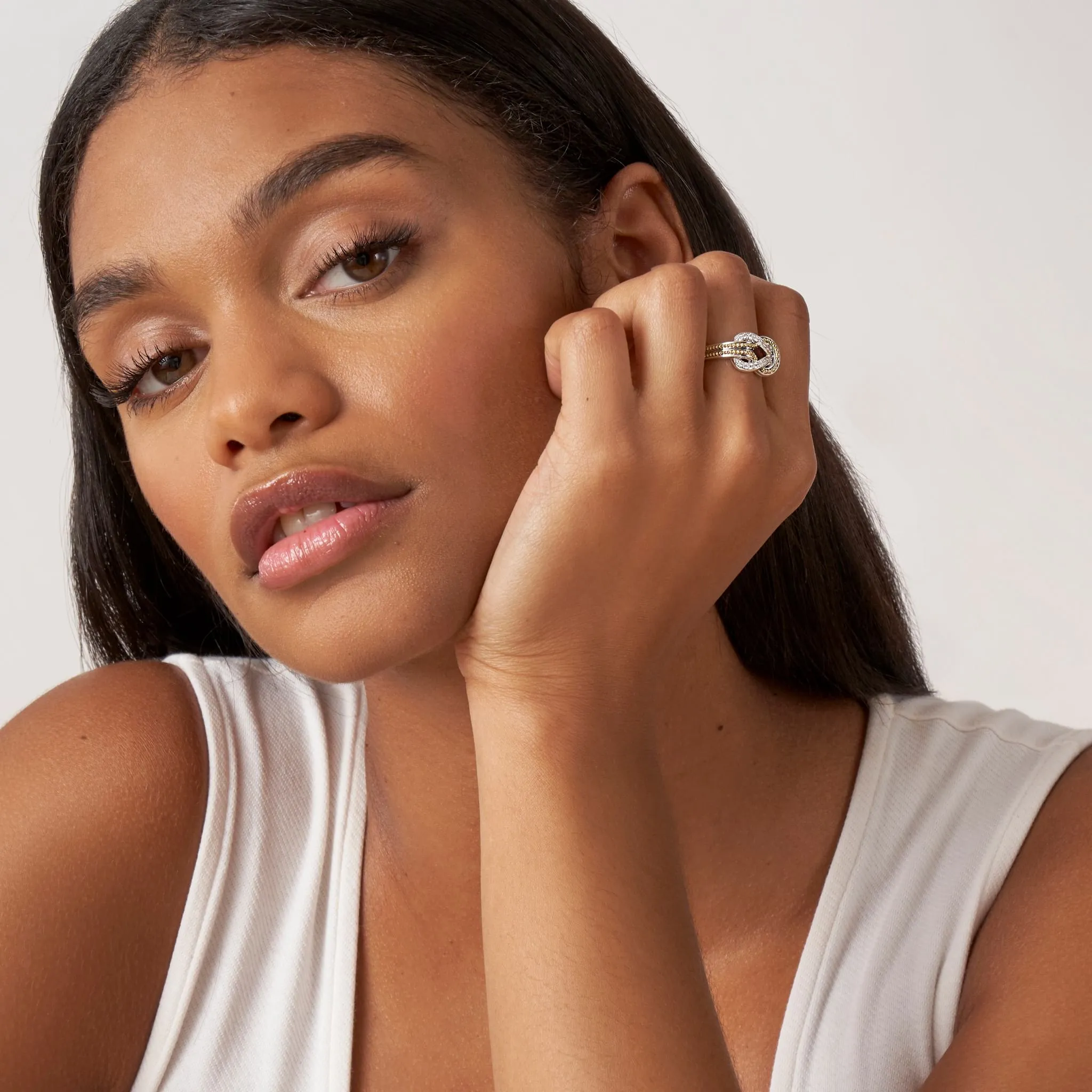 Newport Two-Tone Knot Diamond Ring sold by LAGOS product image thumbnail 2