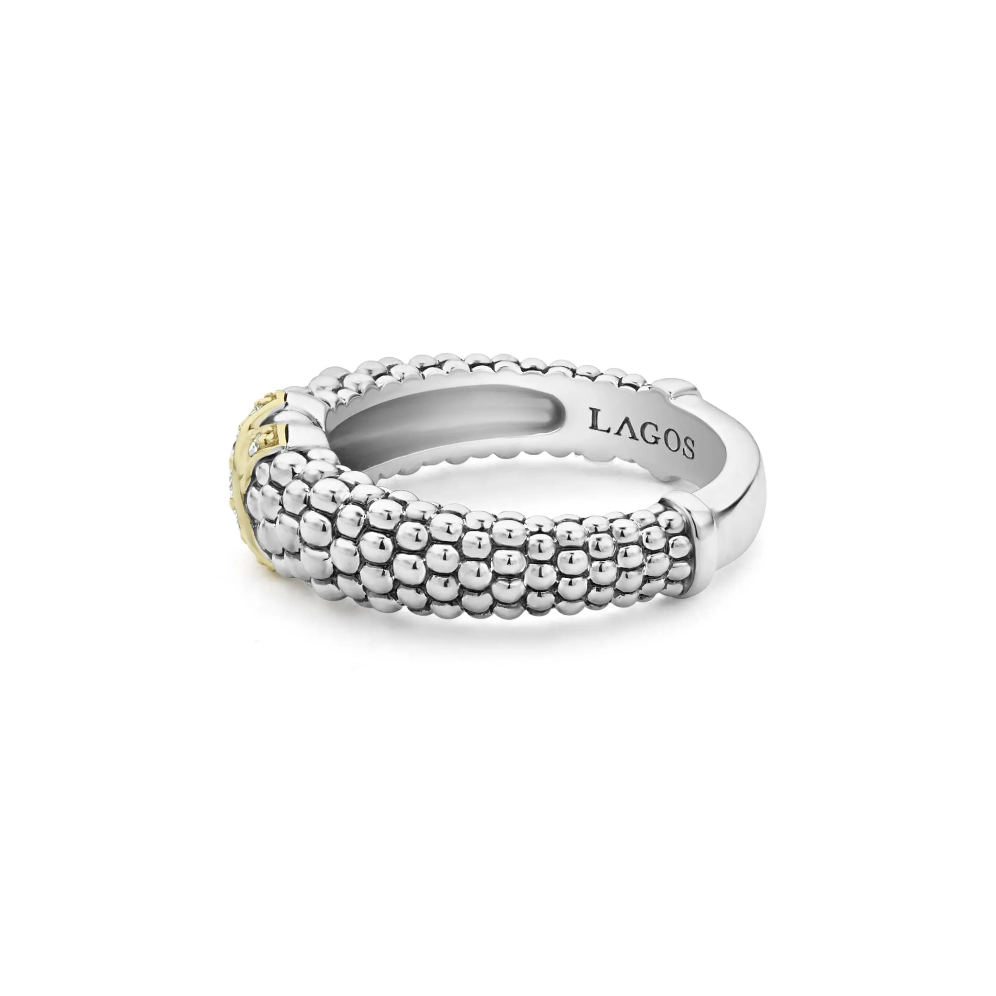 Embrace Two-Tone X Caviar Diamond Ring sold by LAGOS product image thumbnail 4