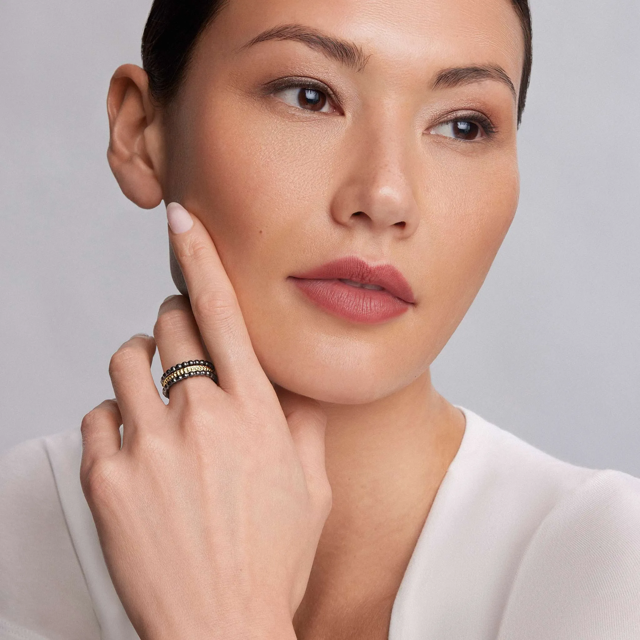 Meridian 18K Gold and Ceramic Stacking Rings sold by LAGOS product image thumbnail 2