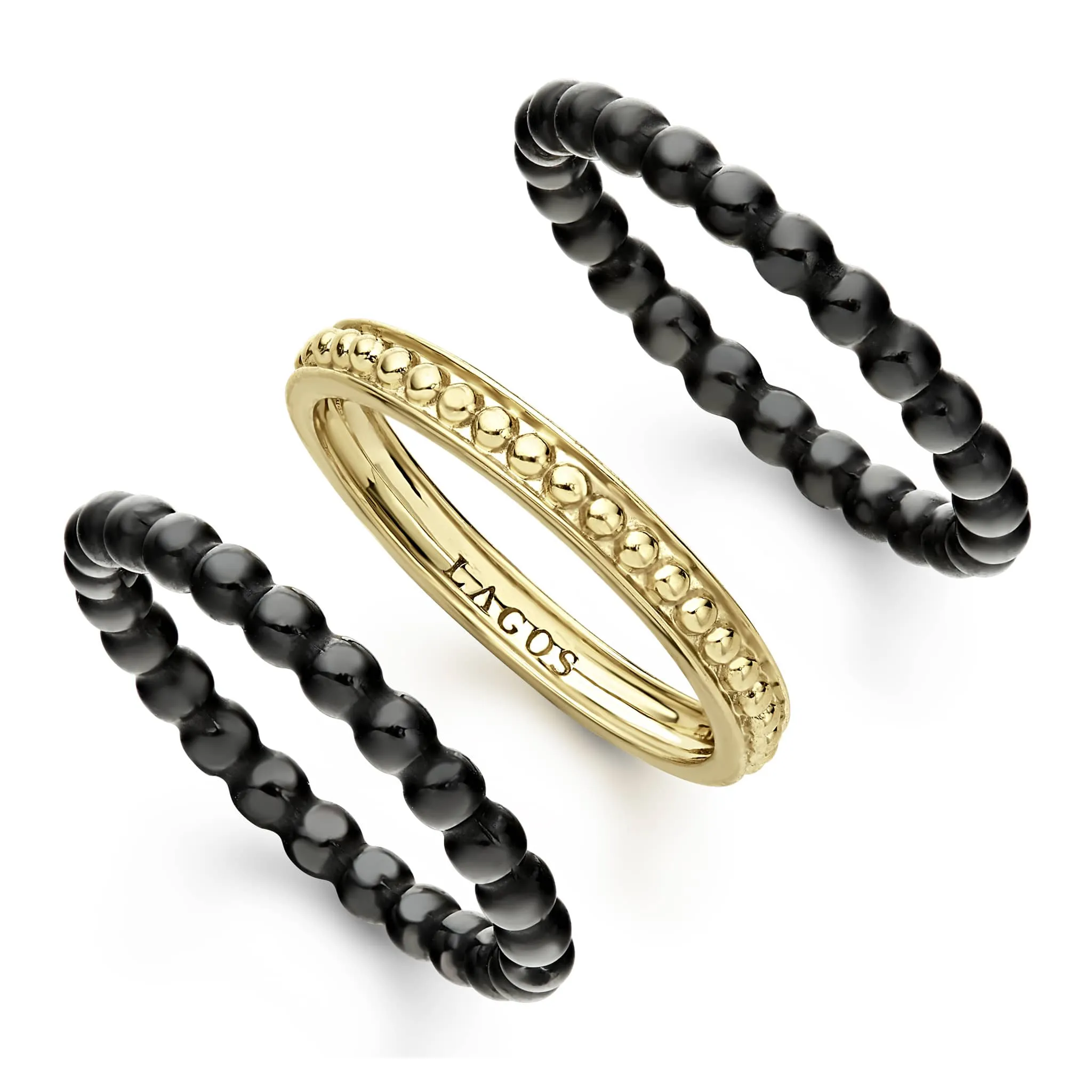 Meridian 18K Gold and Ceramic Stacking Rings sold by LAGOS product image thumbnail 5