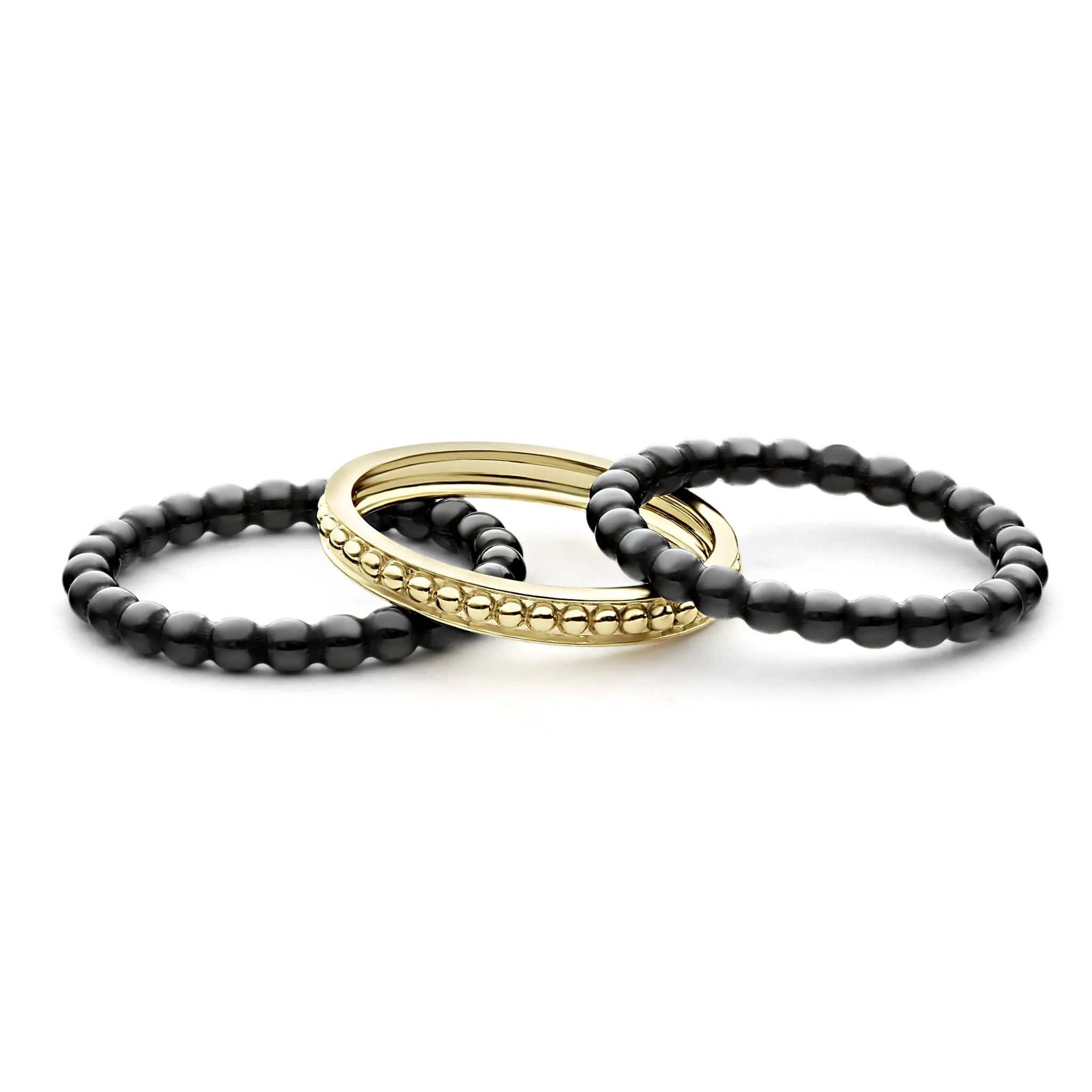 Meridian 18K Gold and Ceramic Stacking Rings sold by LAGOS product image thumbnail 4