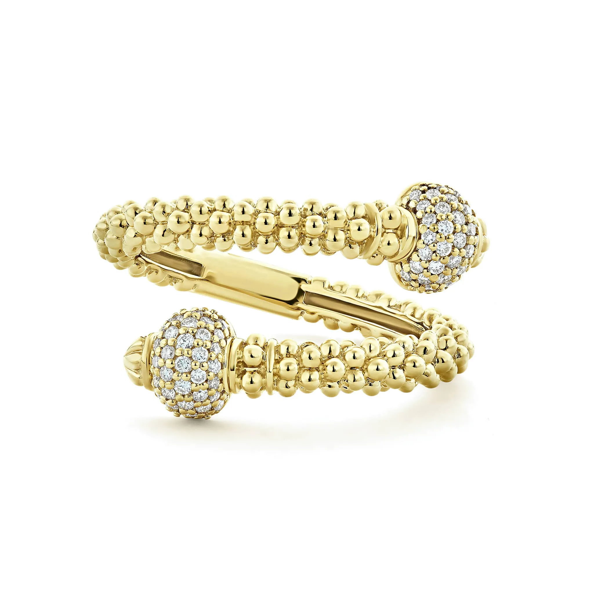 Caviar Gold 18K Gold Diamond Ball Wrap Ring sold by LAGOS product image thumbnail 3