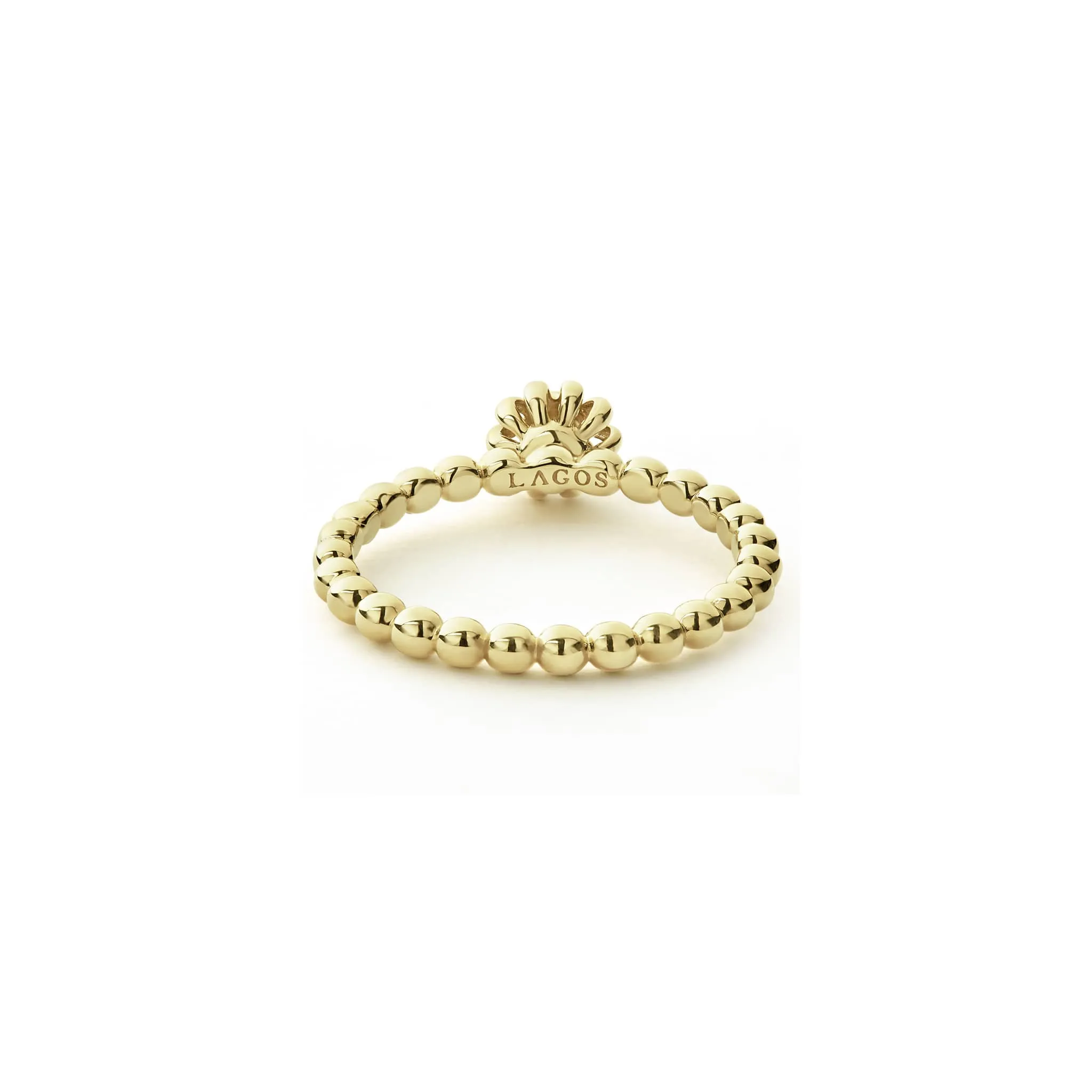 Caviar Gold Fluted Flower Diamond Ring sold by LAGOS product image thumbnail 5