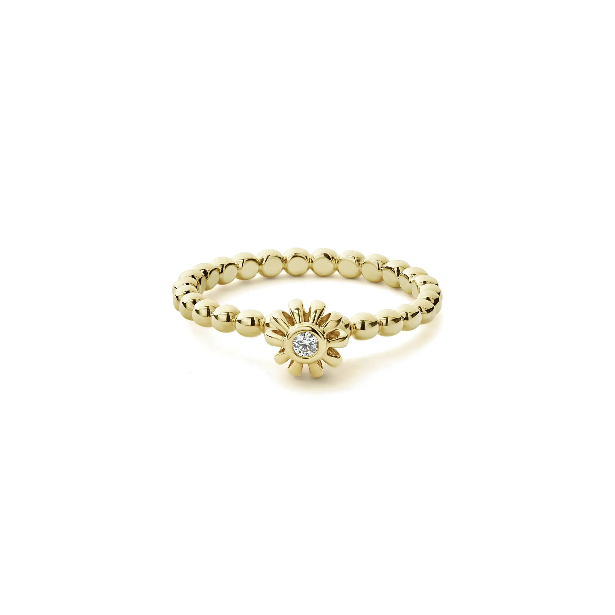 Caviar Gold Fluted Flower Diamond Ring sold by LAGOS product image thumbnail 3