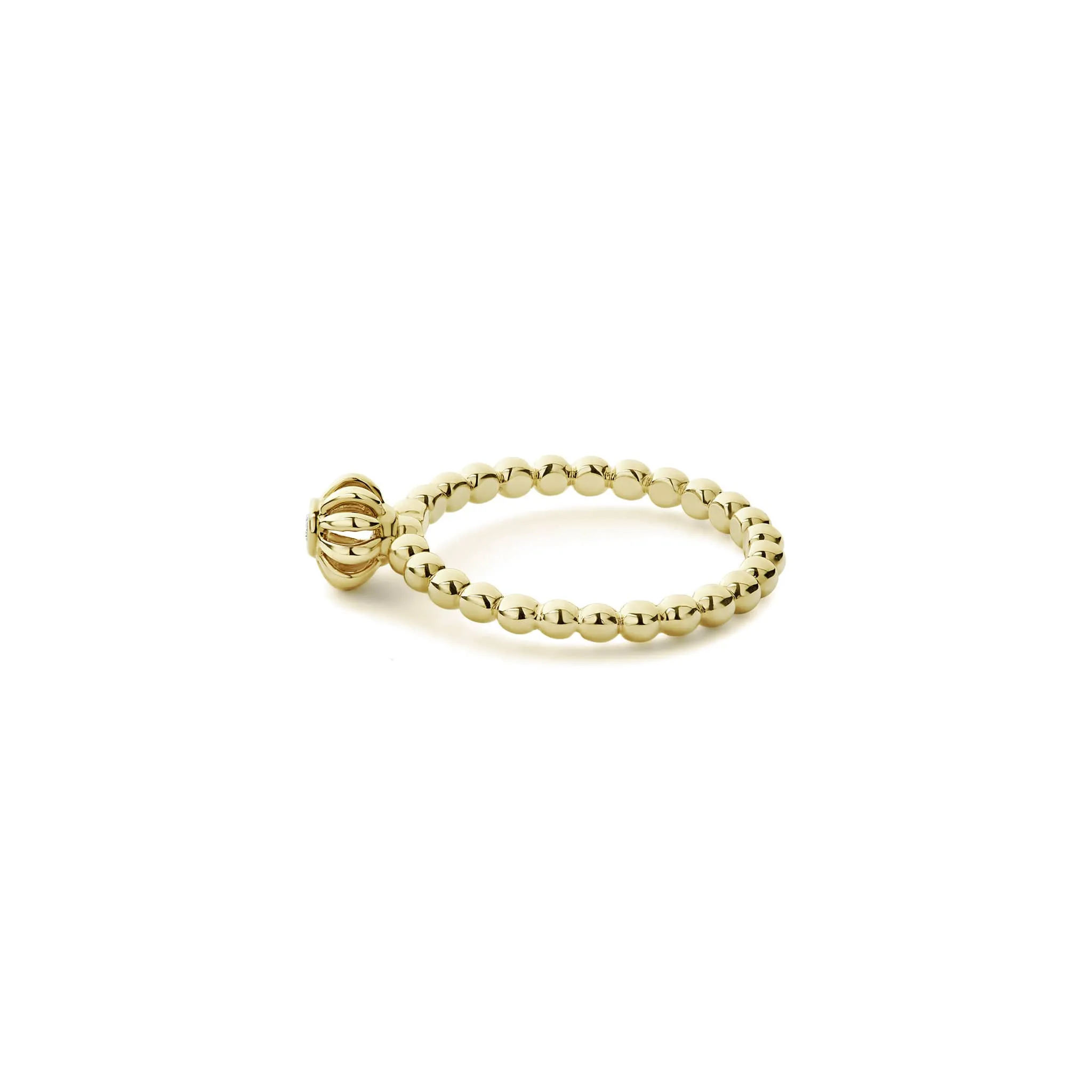 Caviar Gold Fluted Flower Diamond Ring sold by LAGOS product image thumbnail 4