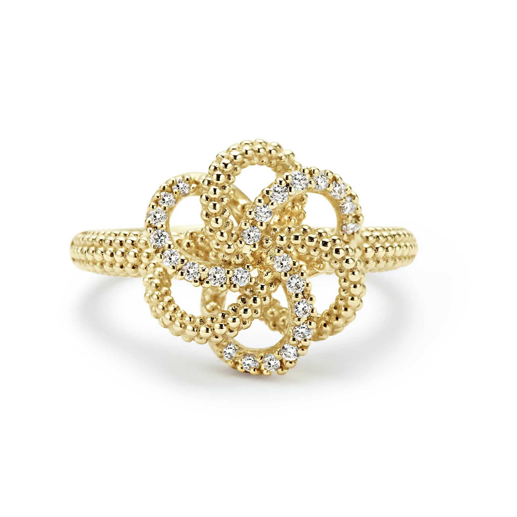 Love Knot 18K Gold Love Knot Diamond Ring sold by LAGOS product image thumbnail 3
