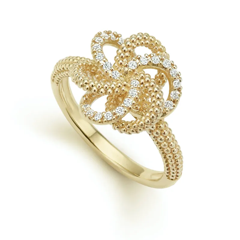 Love Knot 18K Gold Love Knot Diamond Ring sold by LAGOS