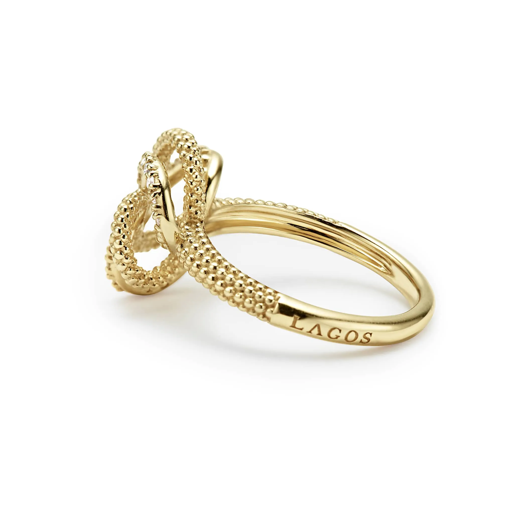 Love Knot 18K Gold Love Knot Diamond Ring sold by LAGOS product image thumbnail 4