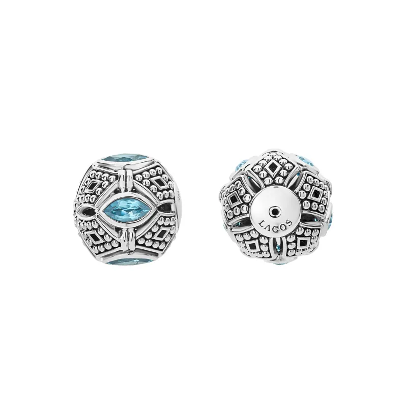 Signature Caviar Swiss Blue Topaz Earring Backs sold by LAGOS