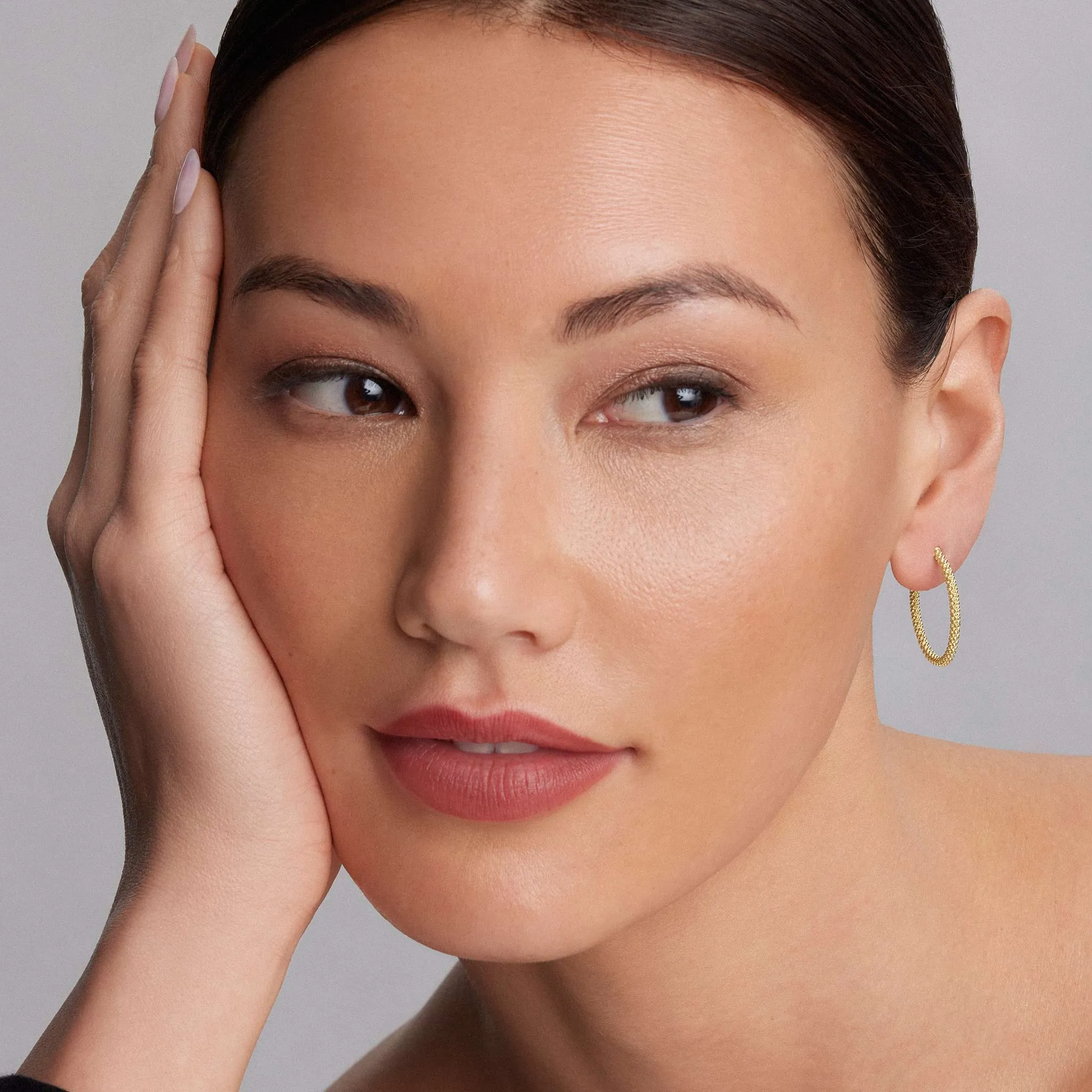 Caviar Gold Small 18K Gold Caviar Hoop Earrings sold by LAGOS product image thumbnail 2