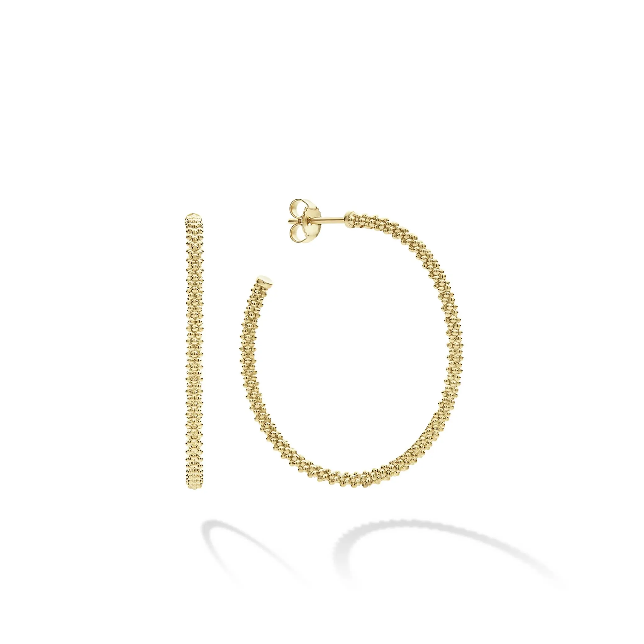 Caviar Gold Small 18K Gold Caviar Hoop Earrings sold by LAGOS
