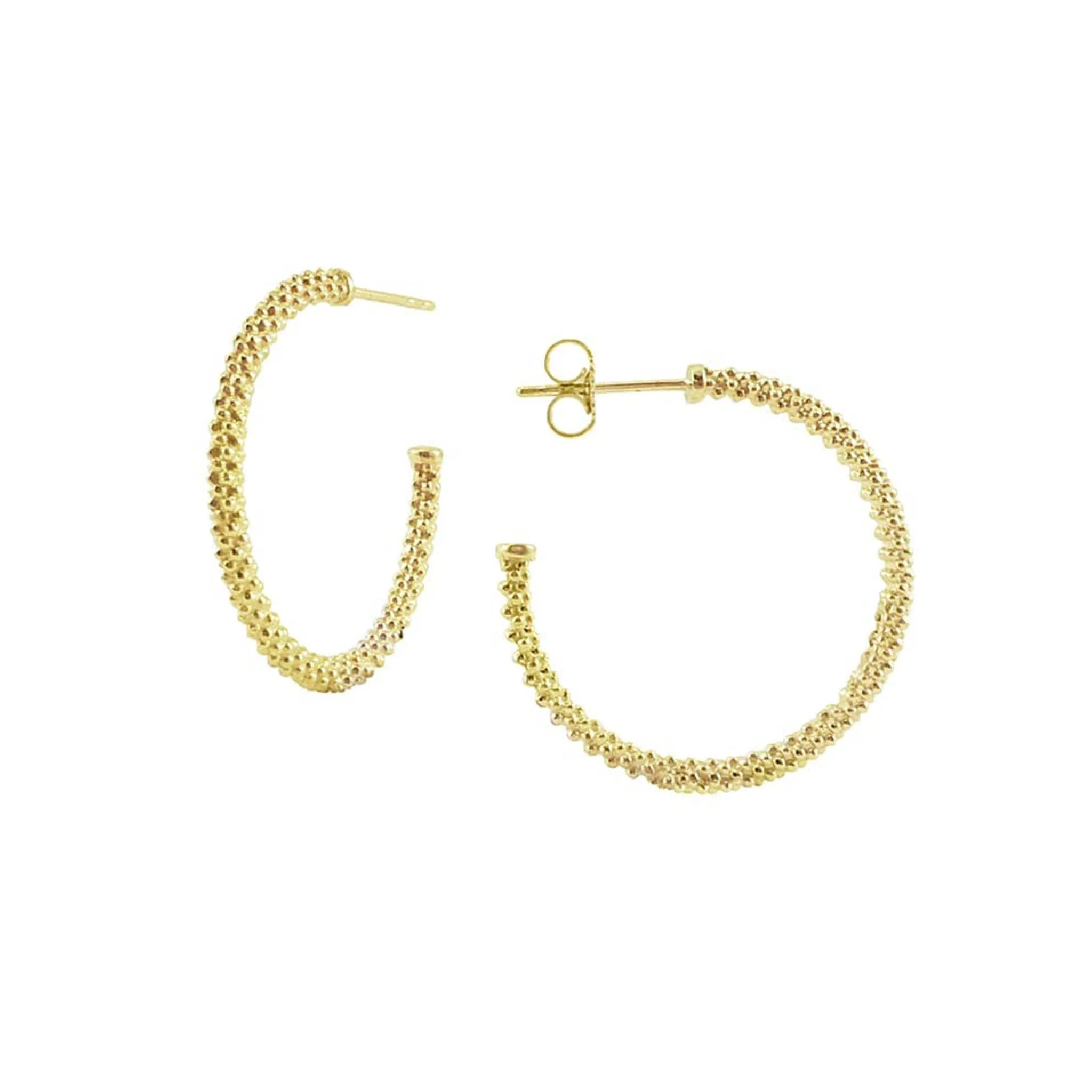 Caviar Gold Small 18K Gold Caviar Hoop Earrings sold by LAGOS product image thumbnail 3