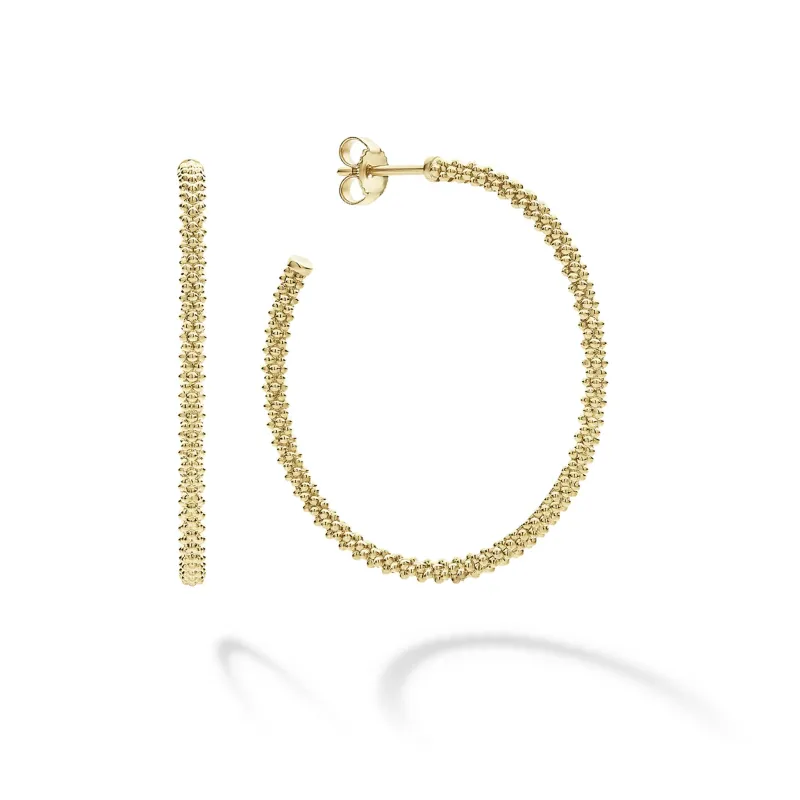 Caviar Gold 18K Gold Caviar Hoop Earrings sold by LAGOS
