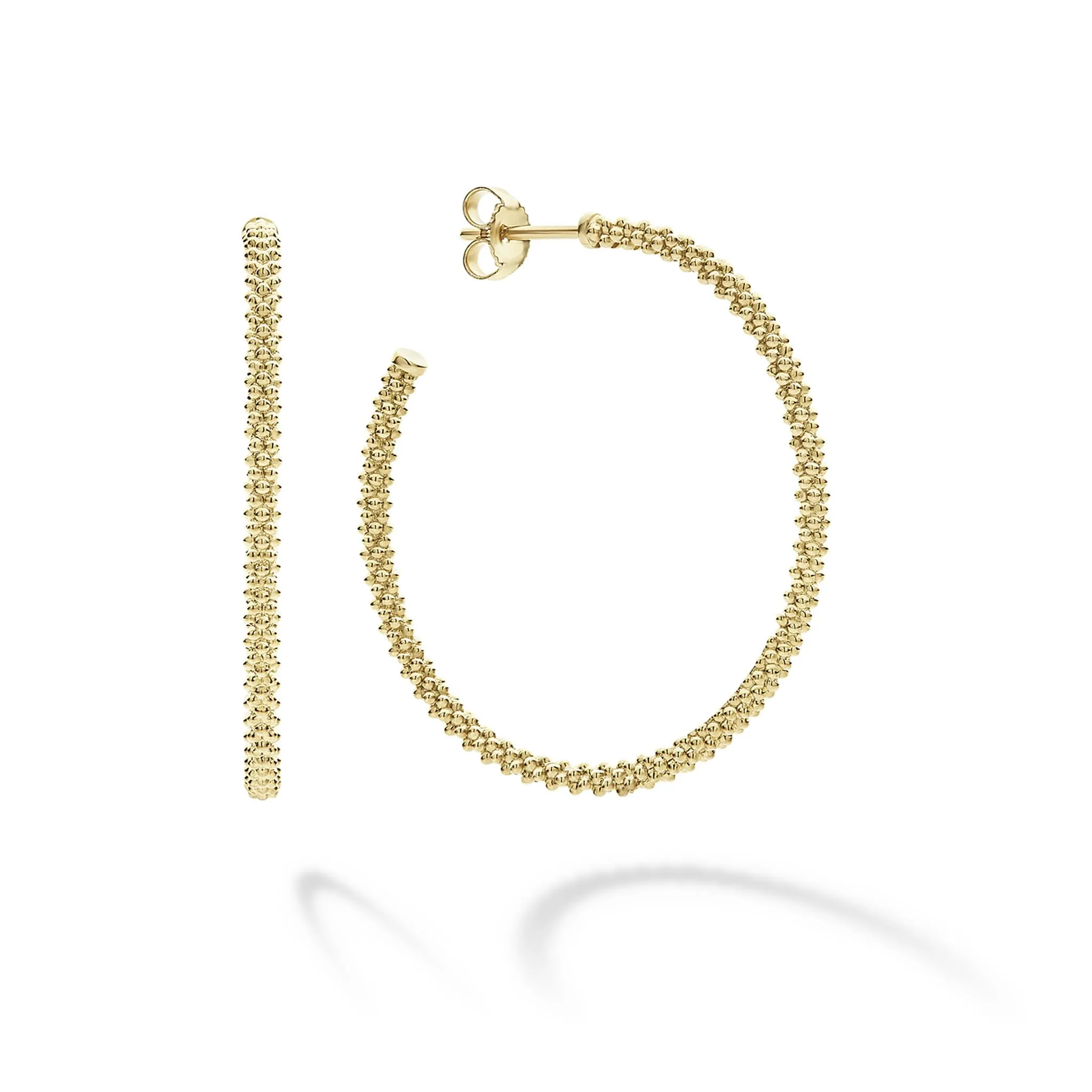 Caviar Gold 18K Gold Caviar Hoop Earrings sold by LAGOS