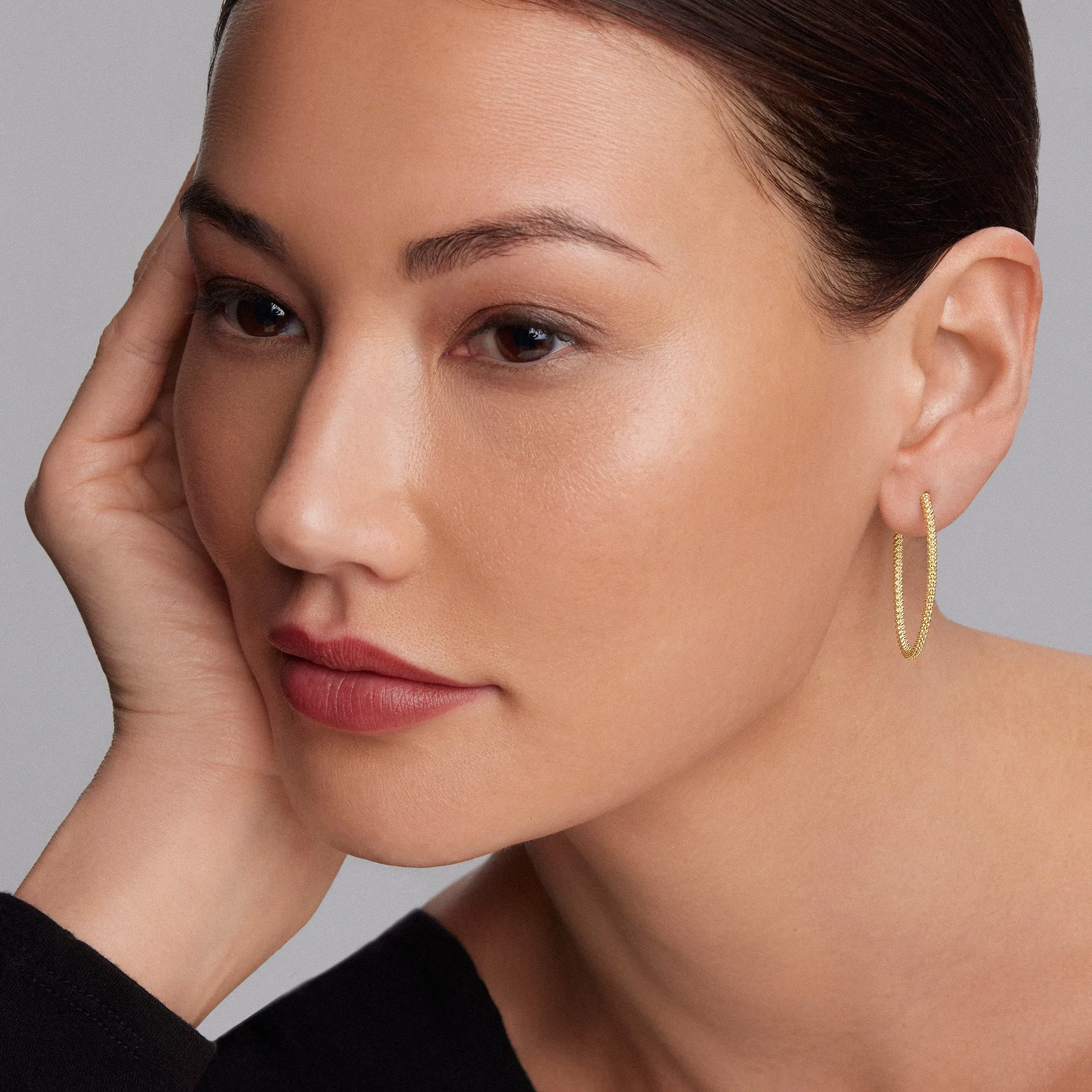 Caviar Gold 18K Gold Caviar Hoop Earrings sold by LAGOS product image thumbnail 2