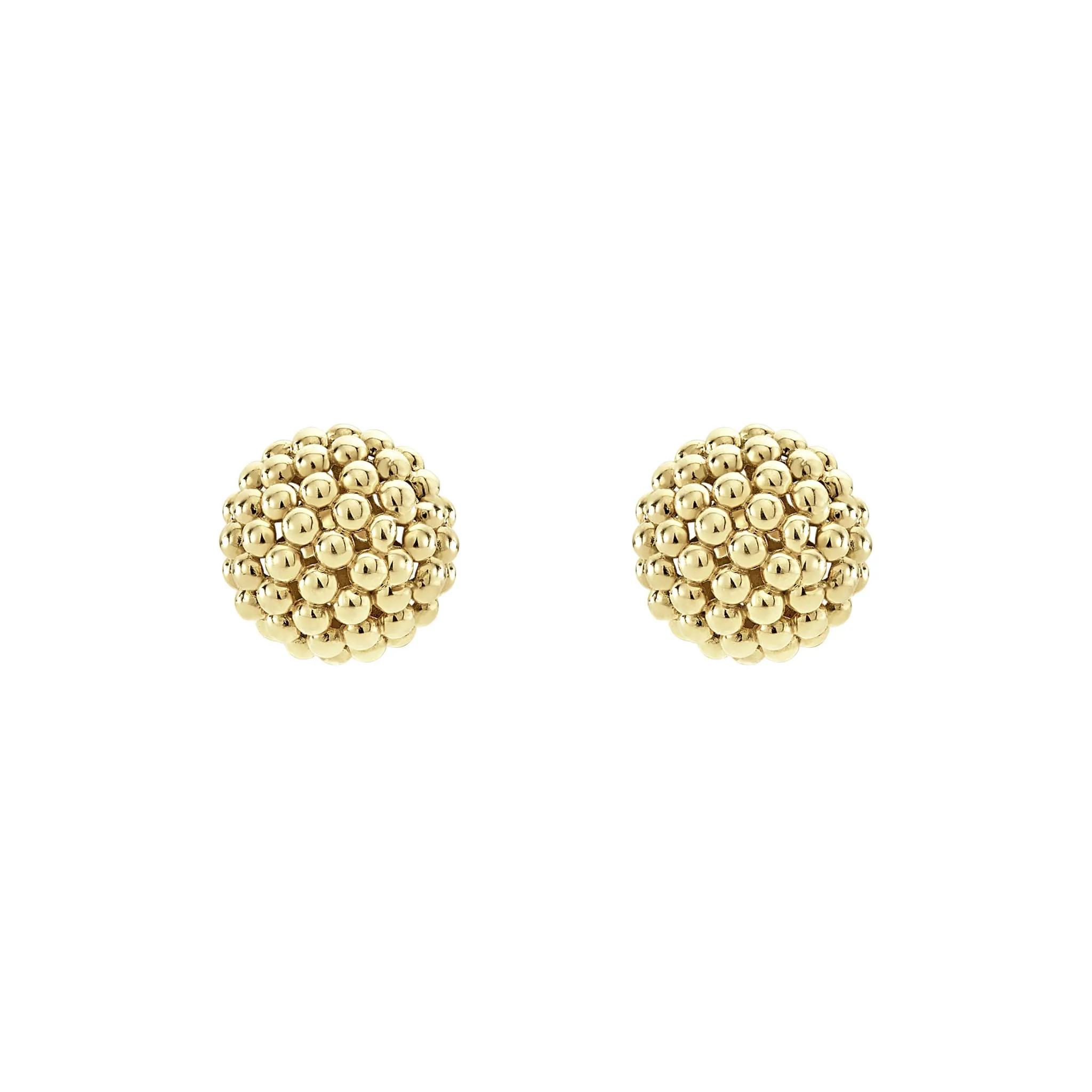Caviar Gold Large 18K Gold Beaded Stud Earrings sold by LAGOS product image thumbnail 3