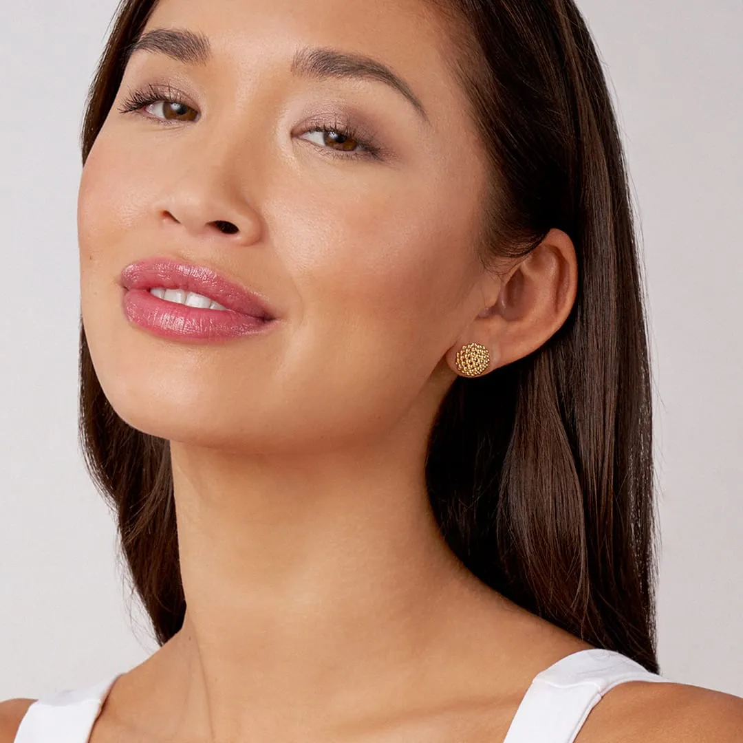 Caviar Gold Large 18K Gold Beaded Stud Earrings sold by LAGOS product image thumbnail 2