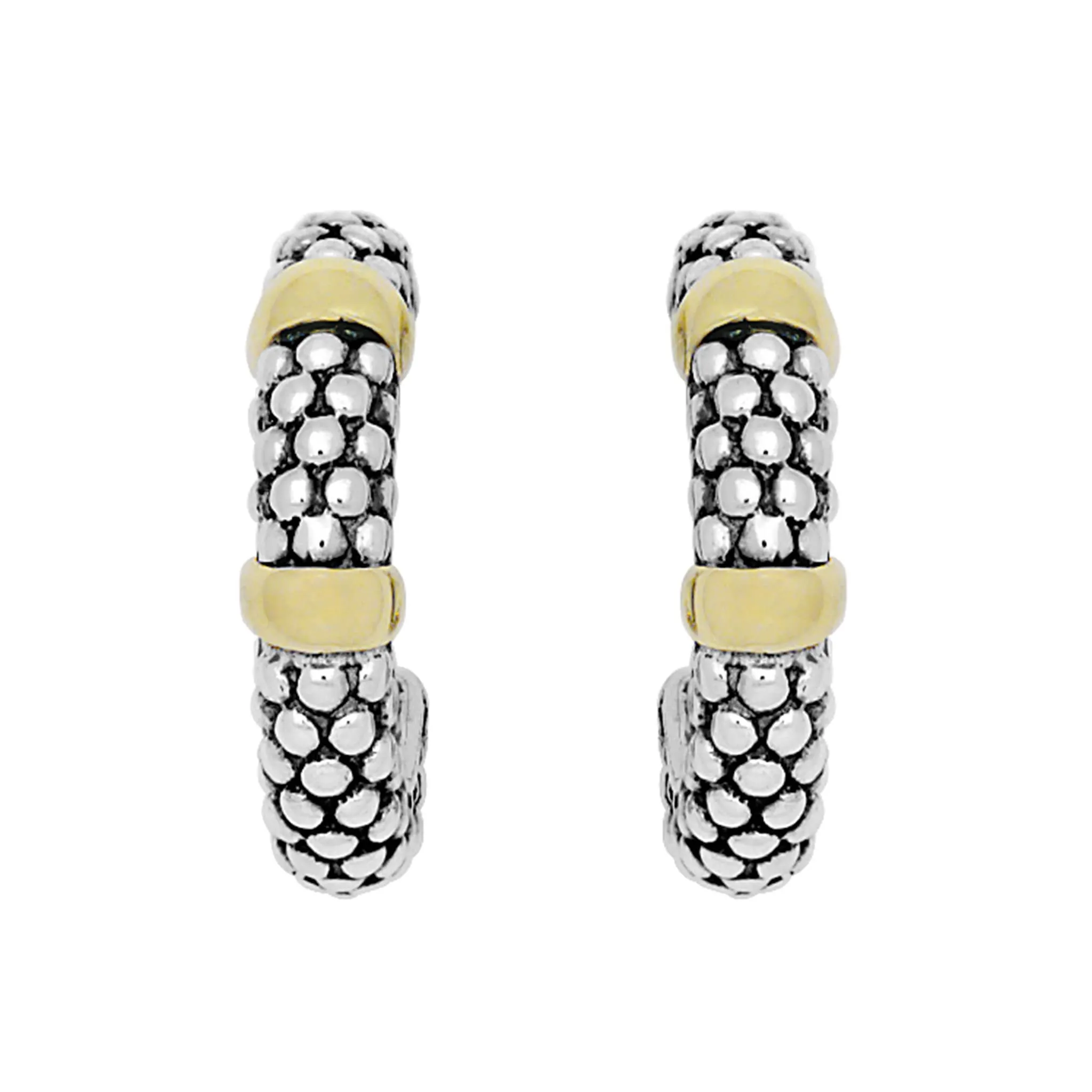 Signature Caviar Two-Tone Caviar Huggie Earrings sold by LAGOS product image thumbnail 3