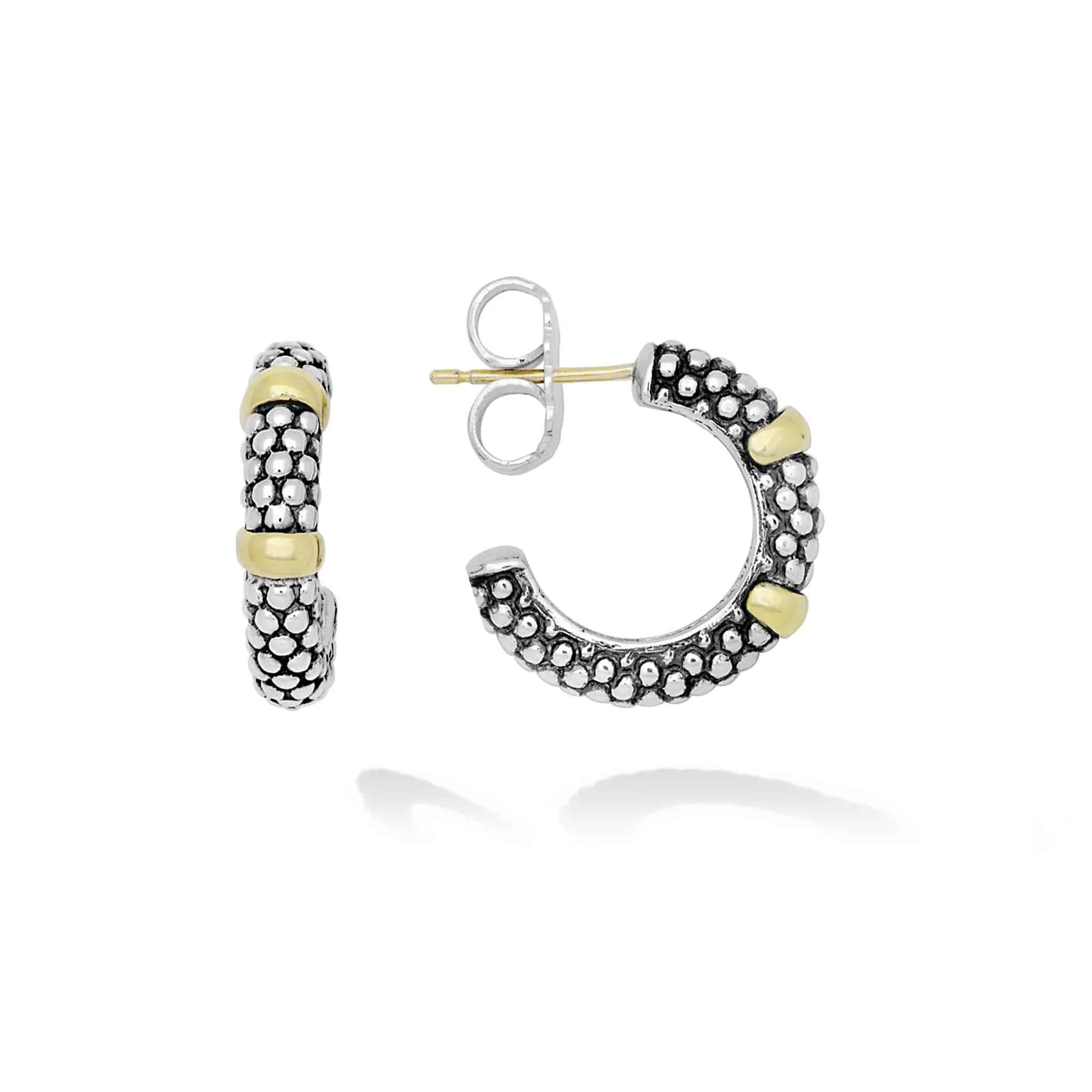 Signature Caviar Two-Tone Caviar Huggie Earrings sold by LAGOS