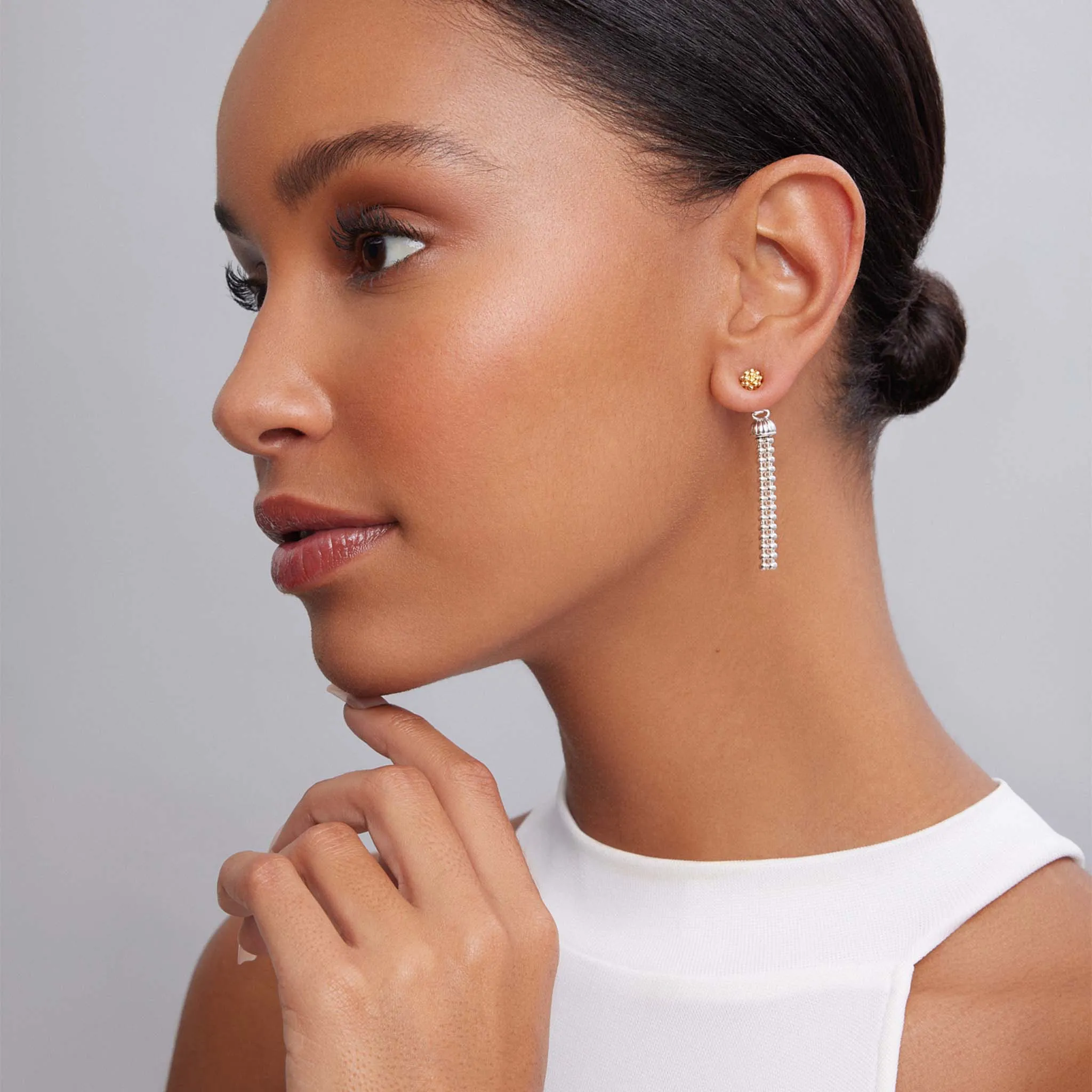 Caviar Gold 18K Gold Beaded Stud Earrings sold by LAGOS product image thumbnail 4