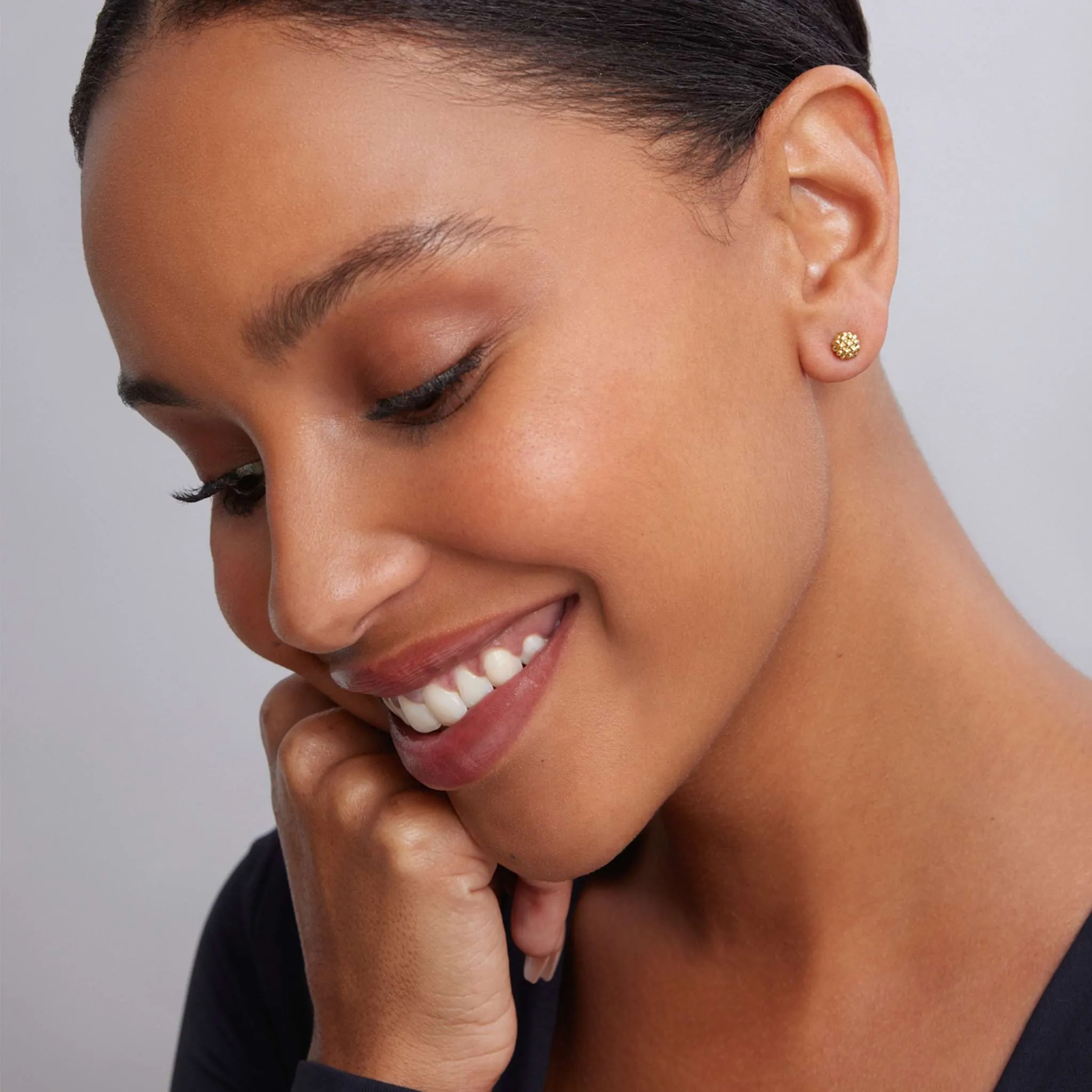 Caviar Gold 18K Gold Beaded Stud Earrings sold by LAGOS product image thumbnail 2