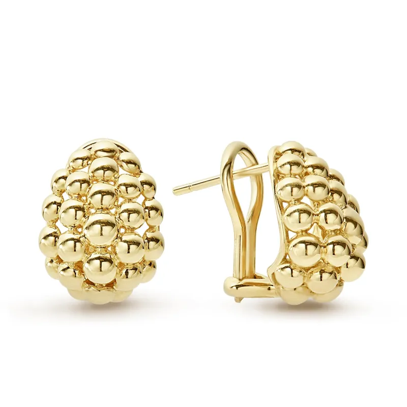 Caviar Gold Small 18K Gold Omega Clip Earrings sold by LAGOS