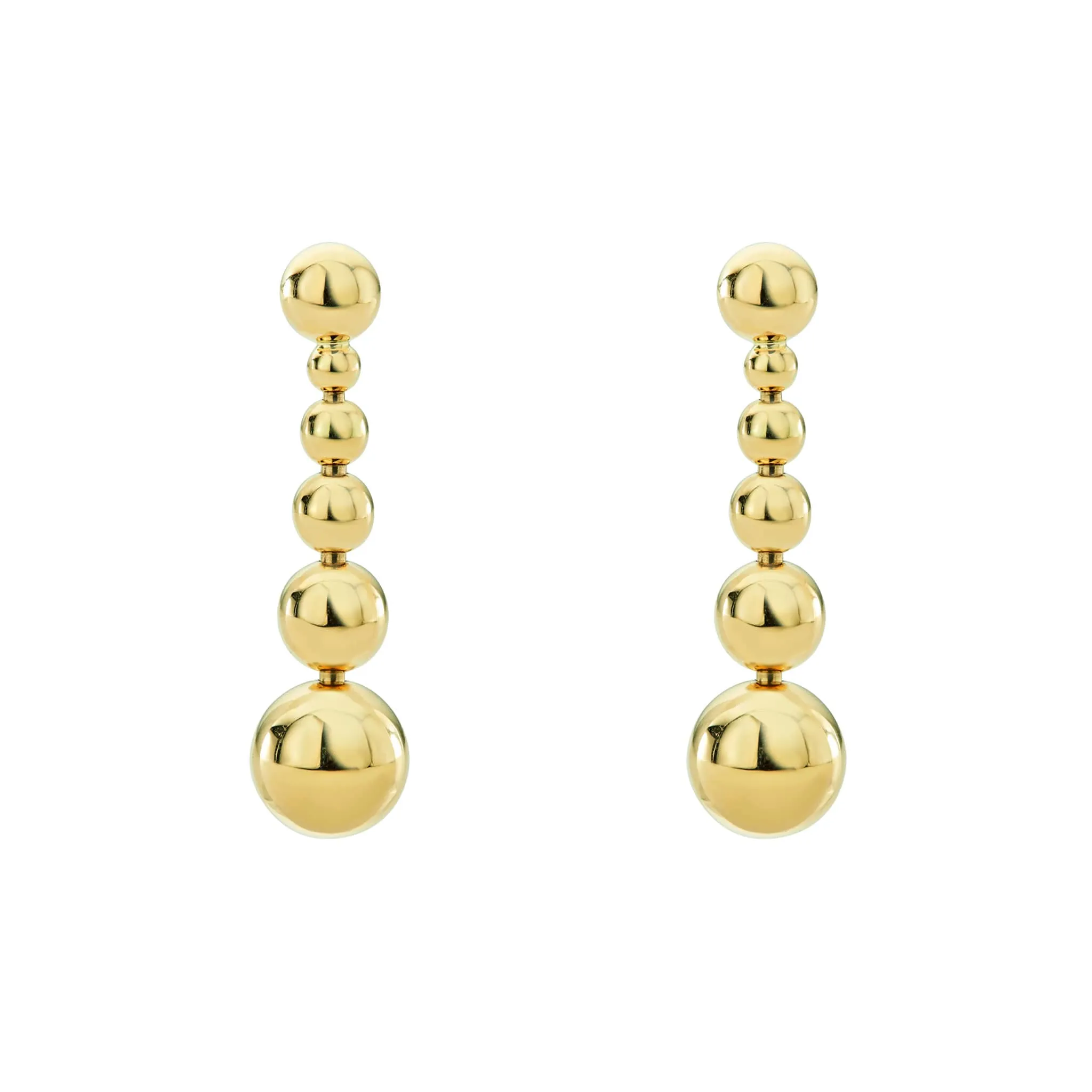 Caviar Gold Six Graduated Bead Drop Earrings sold by LAGOS product image thumbnail 3