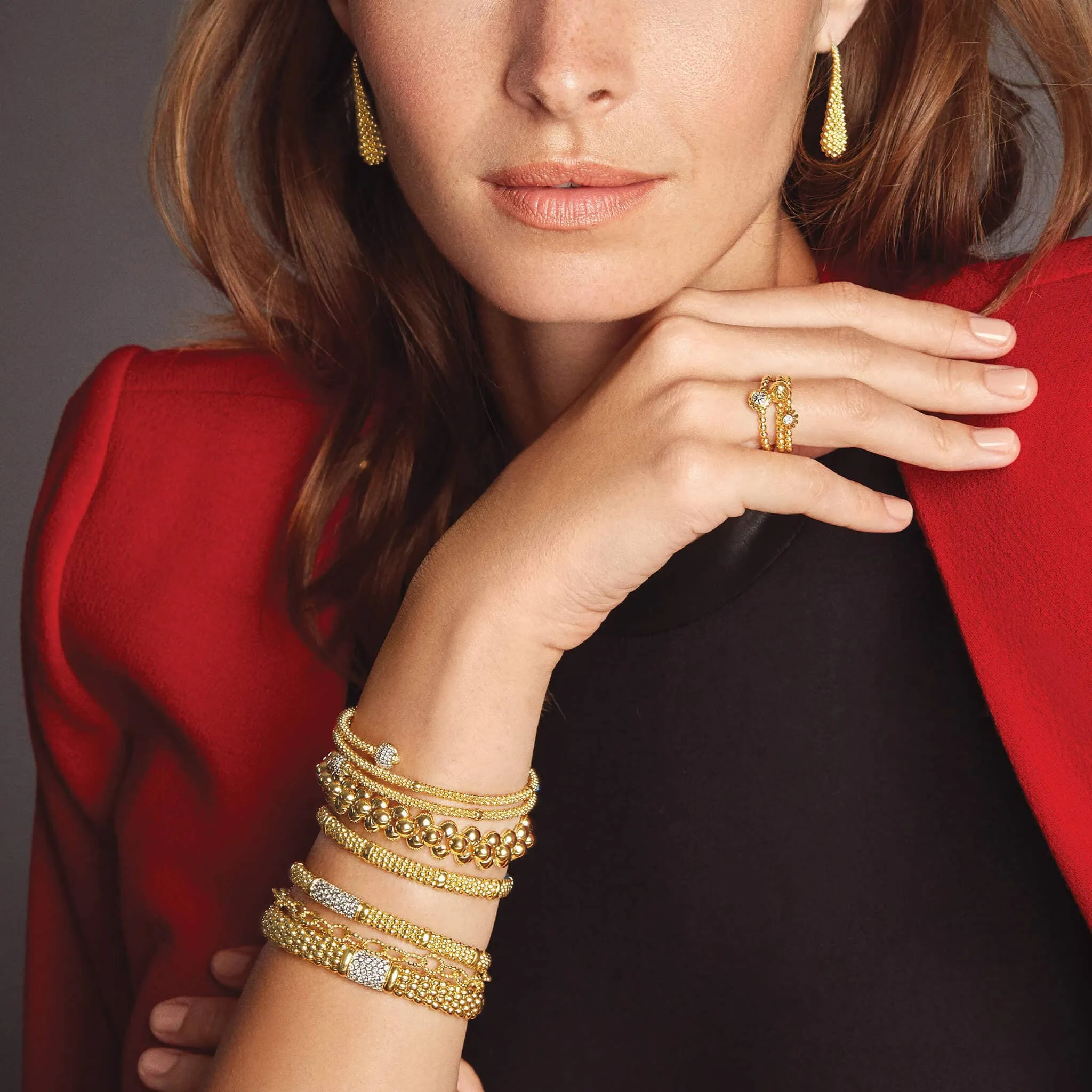 Caviar Gold 18K Gold Caviar Drop Earrings sold by LAGOS product image thumbnail 4