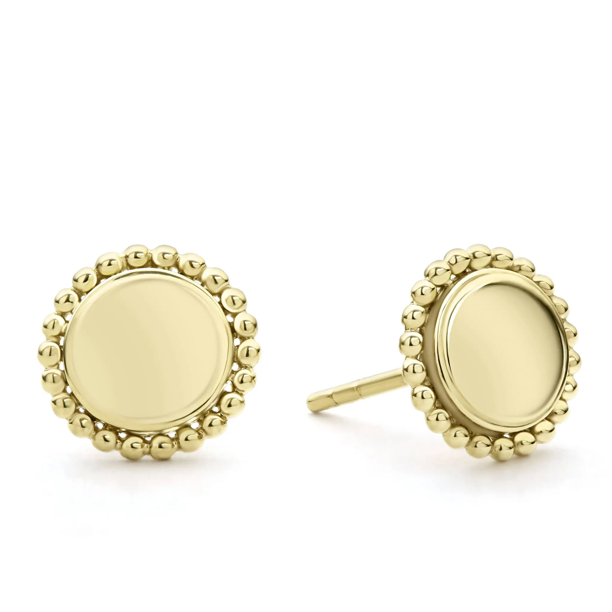 Caviar Gold 18K Gold Circle Stud Earrings sold by LAGOS