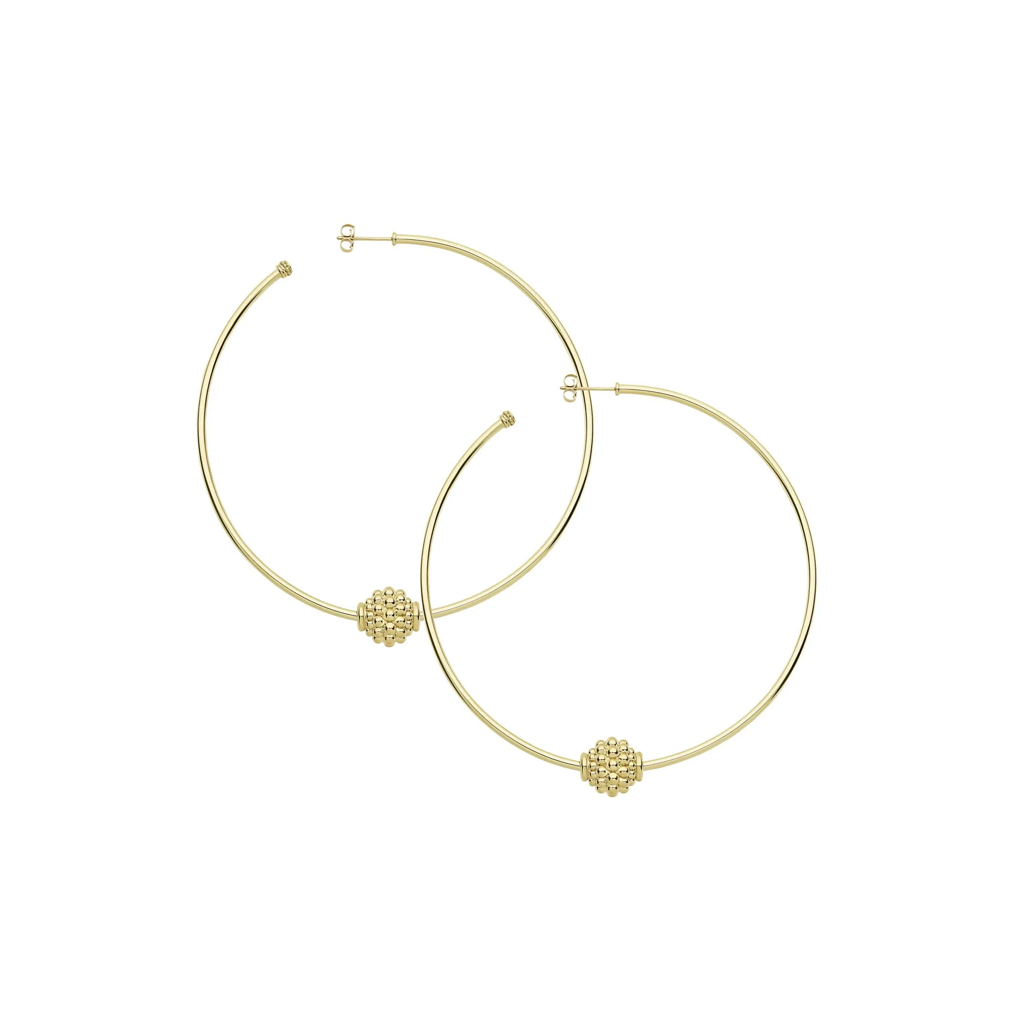 Caviar Gold Large 18K Gold Caviar Ball Hoop Earrings sold by LAGOS product image thumbnail 4
