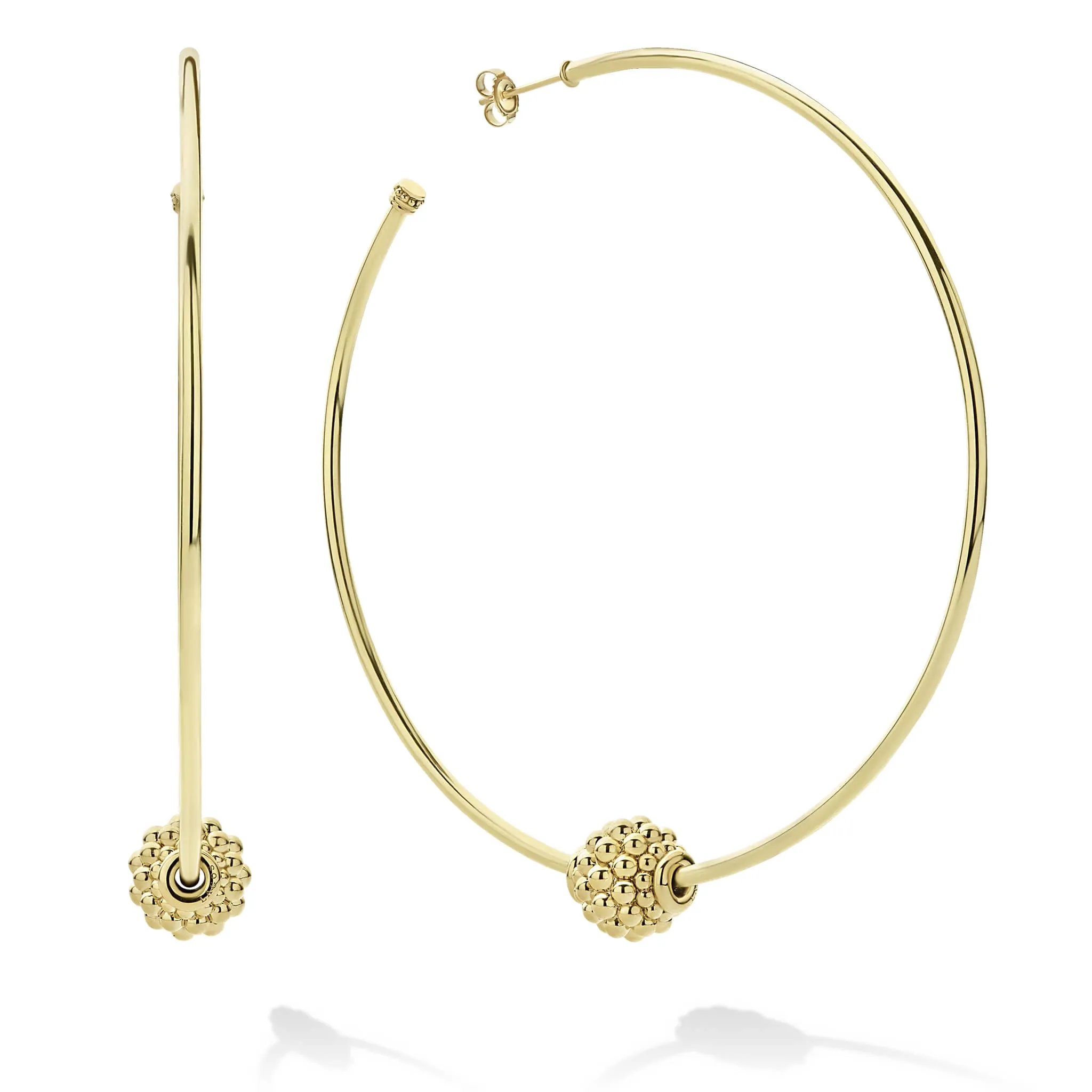 Caviar Gold Large 18K Gold Caviar Ball Hoop Earrings sold by LAGOS