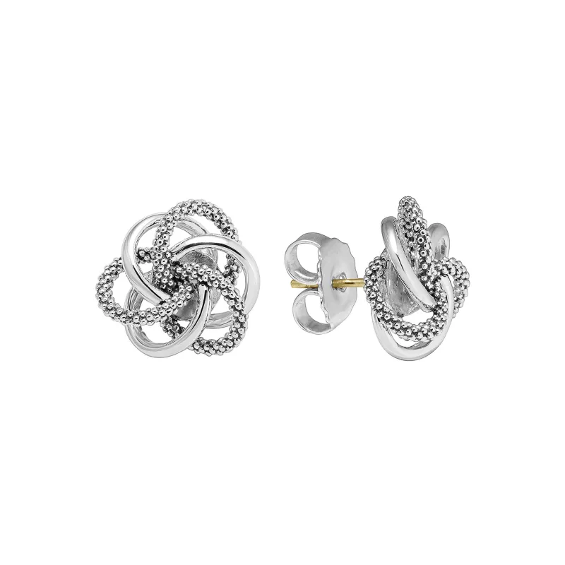 Love Knot Large Silver Love Knot Stud Earrings sold by LAGOS