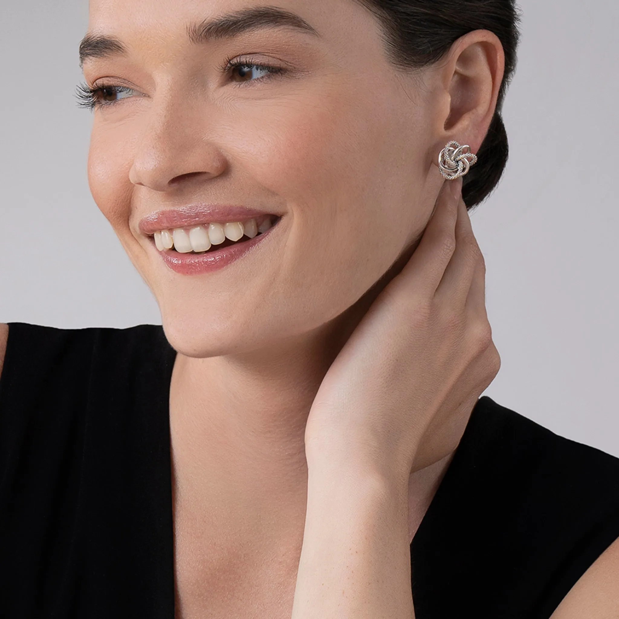 Love Knot Large Silver Love Knot Stud Earrings sold by LAGOS product image thumbnail 2