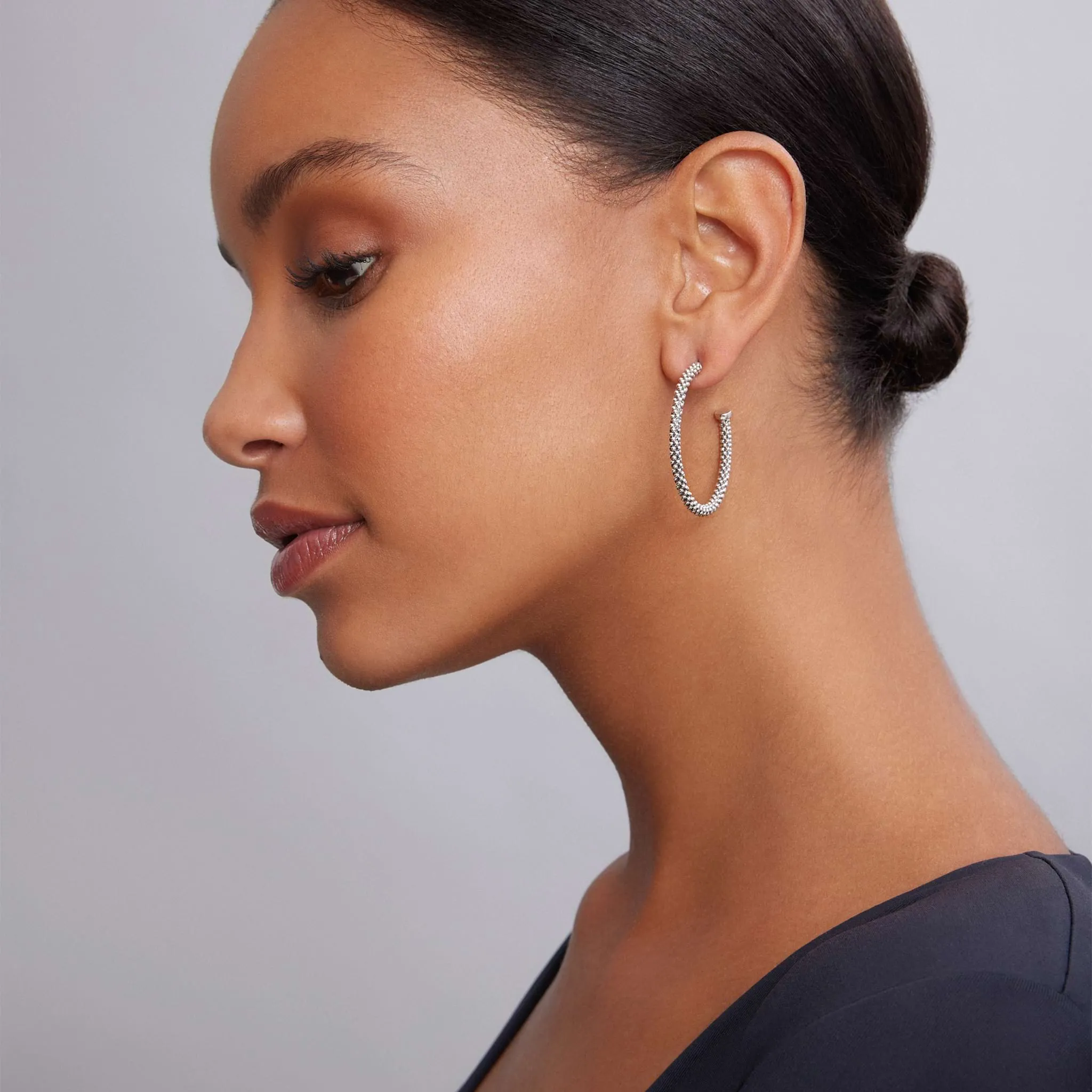 Signature Caviar Large Caviar Hoop Earrings sold by LAGOS product image thumbnail 2