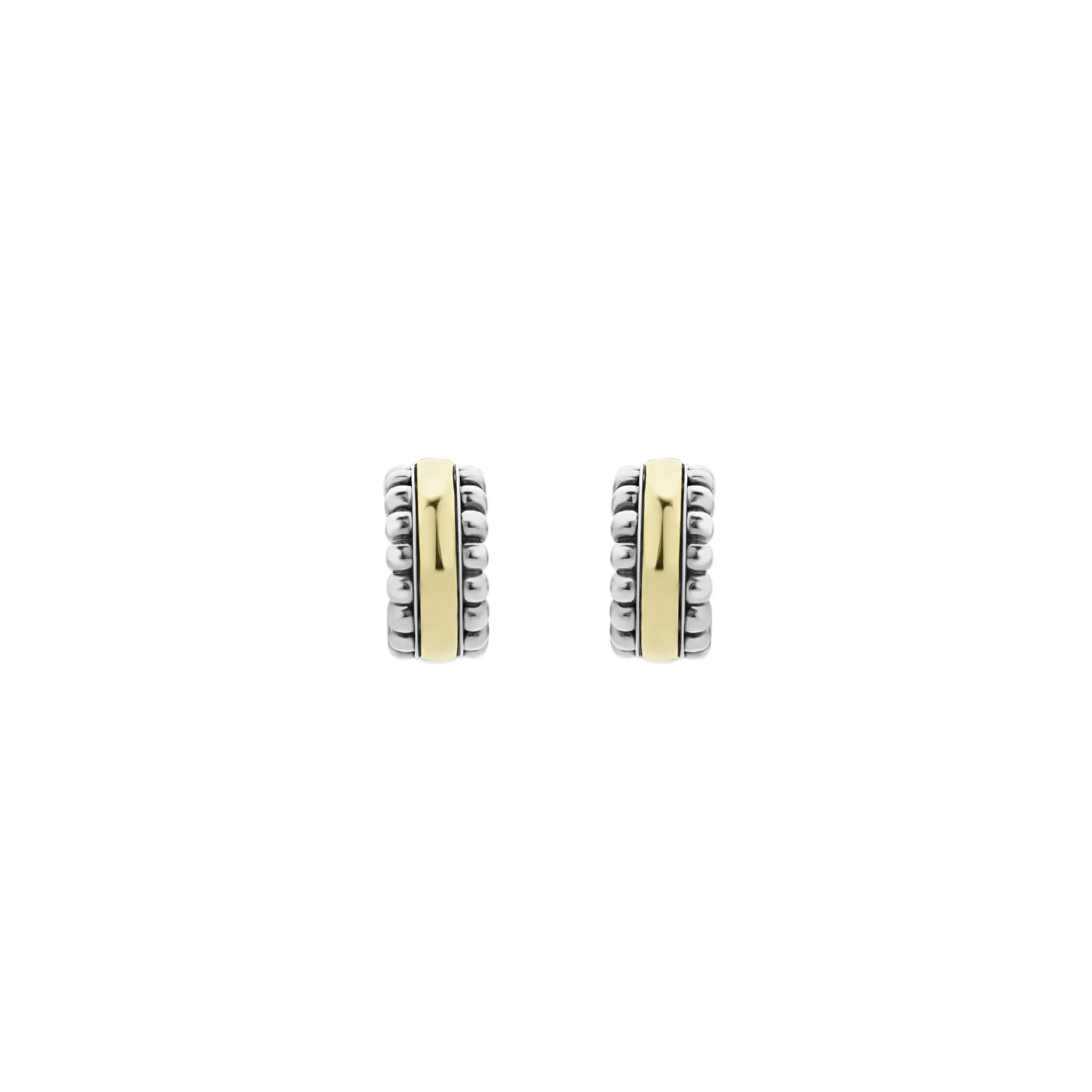Signature Caviar Two-Tone Flute Huggie Earrings sold by LAGOS product image thumbnail 3