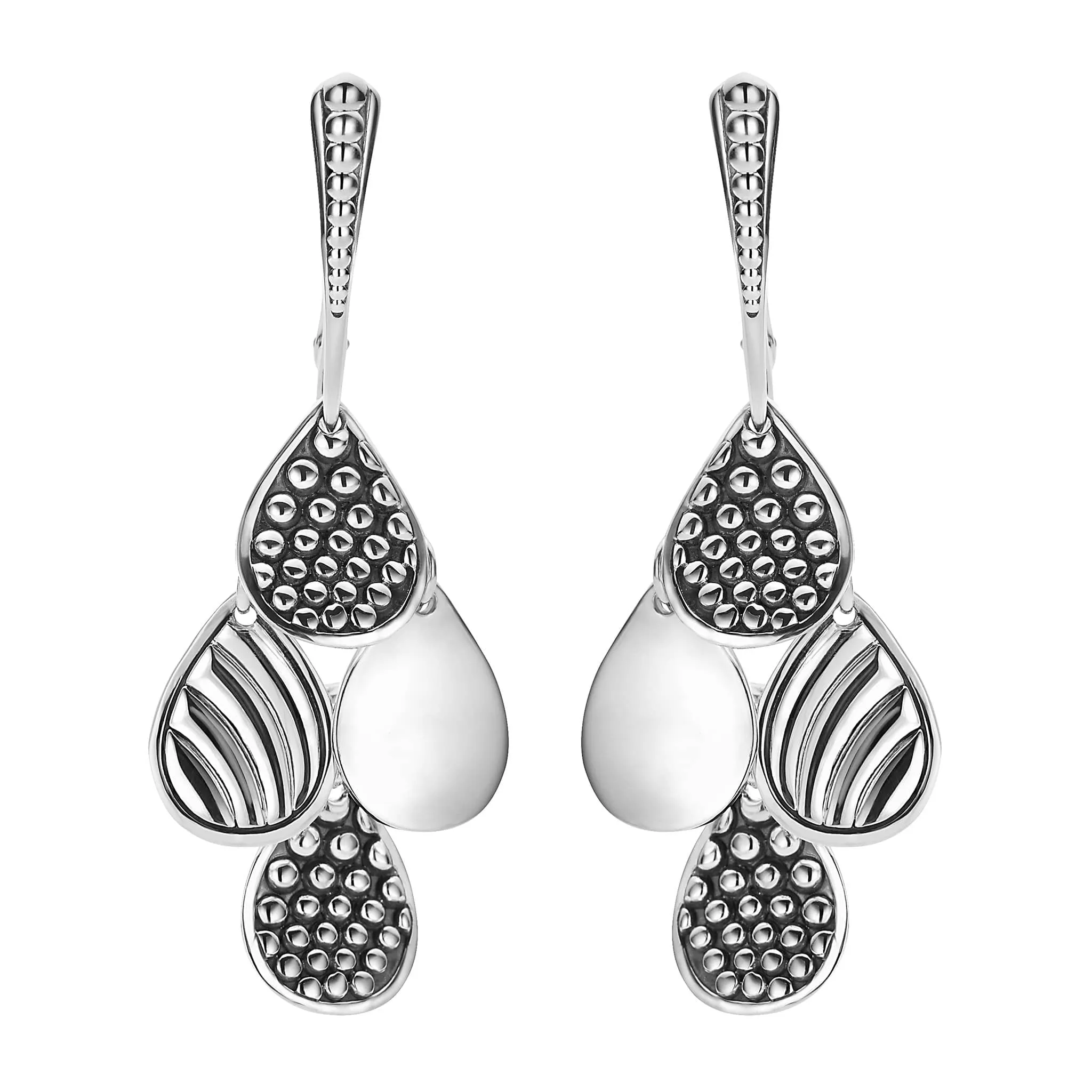 Signature Caviar Sterling Silver Drop Earrings sold by LAGOS product image thumbnail 3