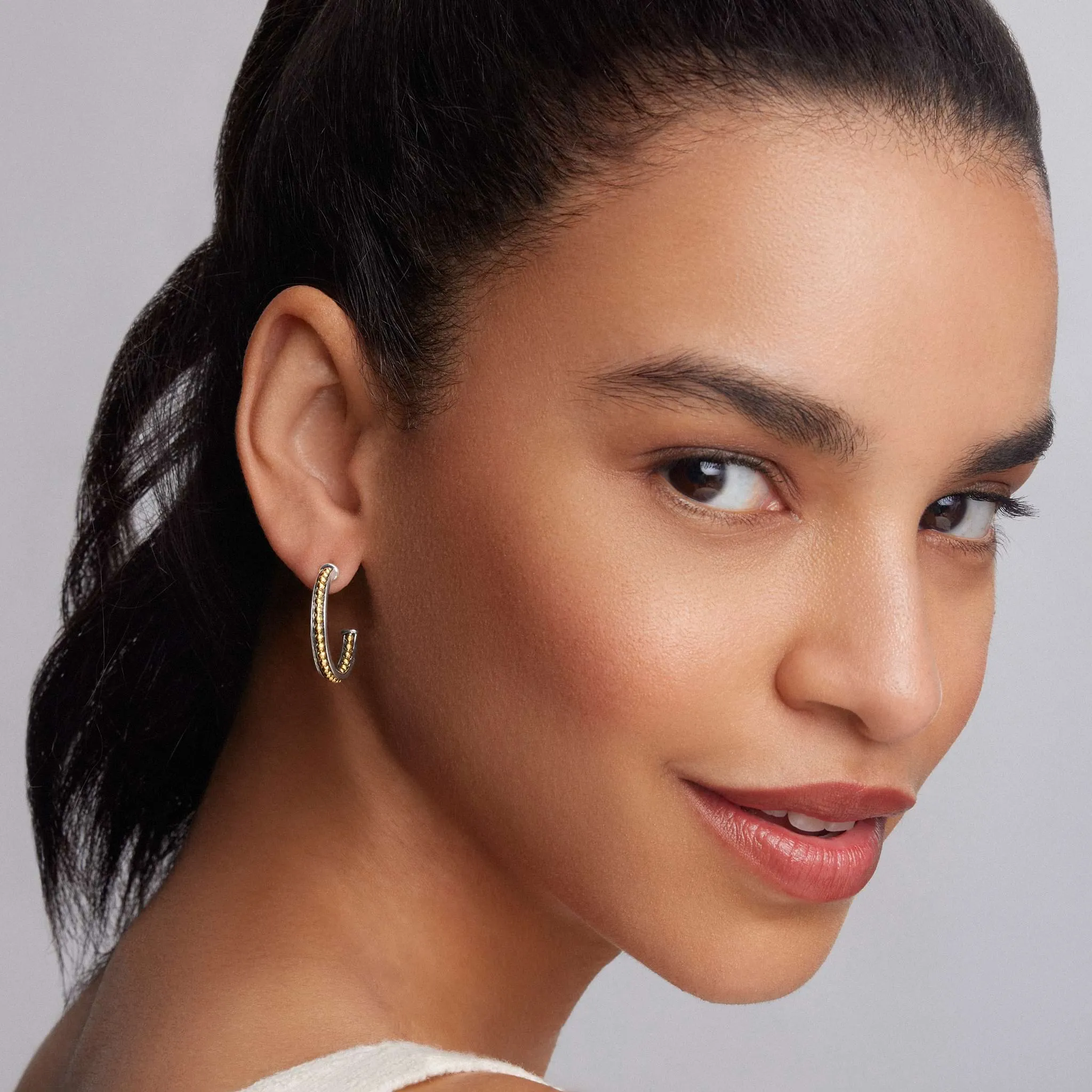 KSL Small Two-Tone Hoop Earrings sold by LAGOS product image thumbnail 2