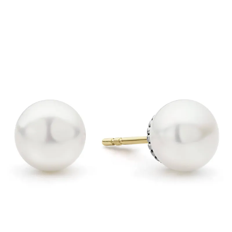 Luna Pearl Stud Earrings sold by LAGOS