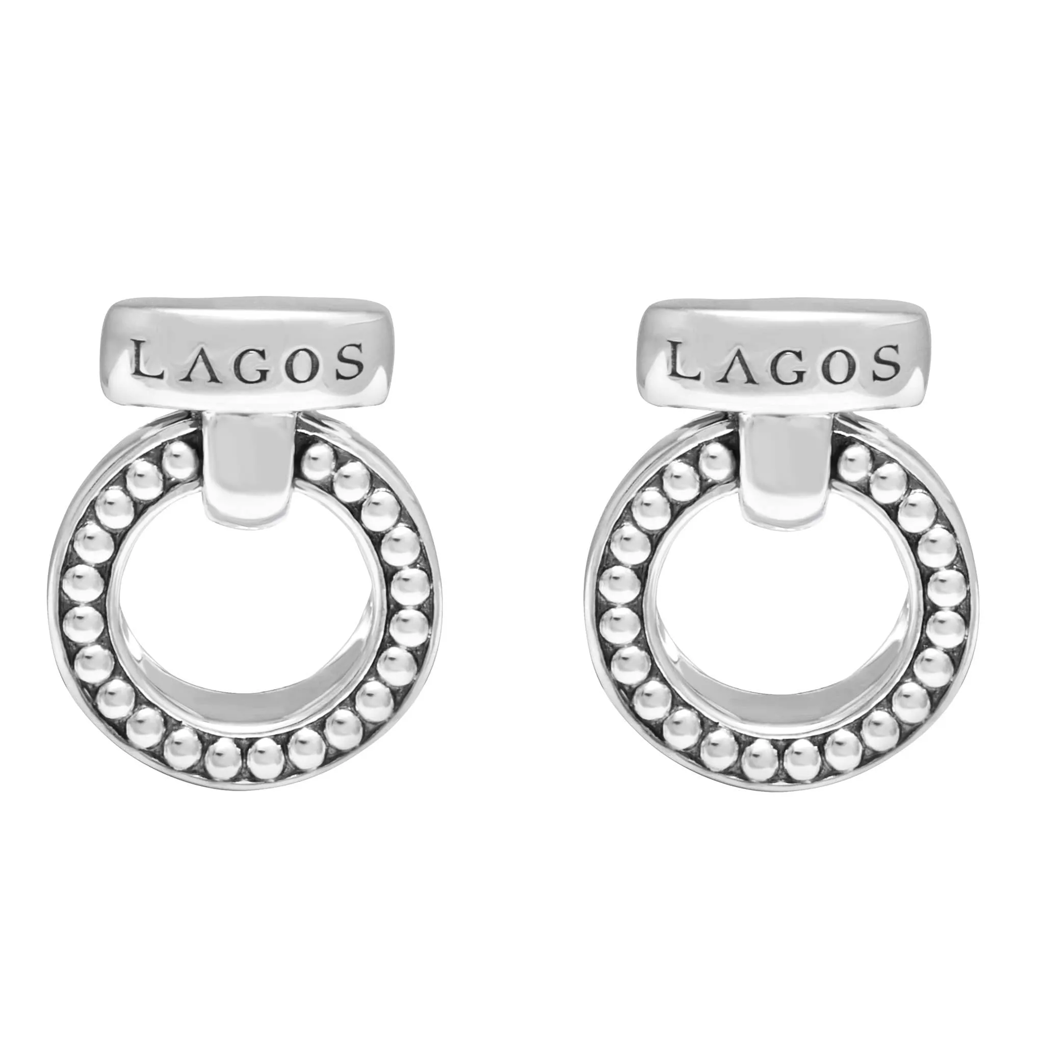 Enso Caviar Circle Bar Earrings sold by LAGOS product image thumbnail 3