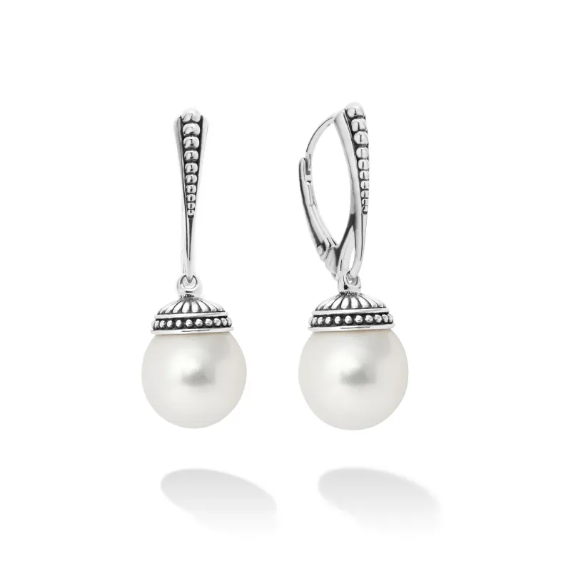 Luna Drop Pearl Earrings sold by LAGOS